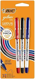 BIC, Caneta em Gel, Gelocity, Ponta Fina, 3 Cores