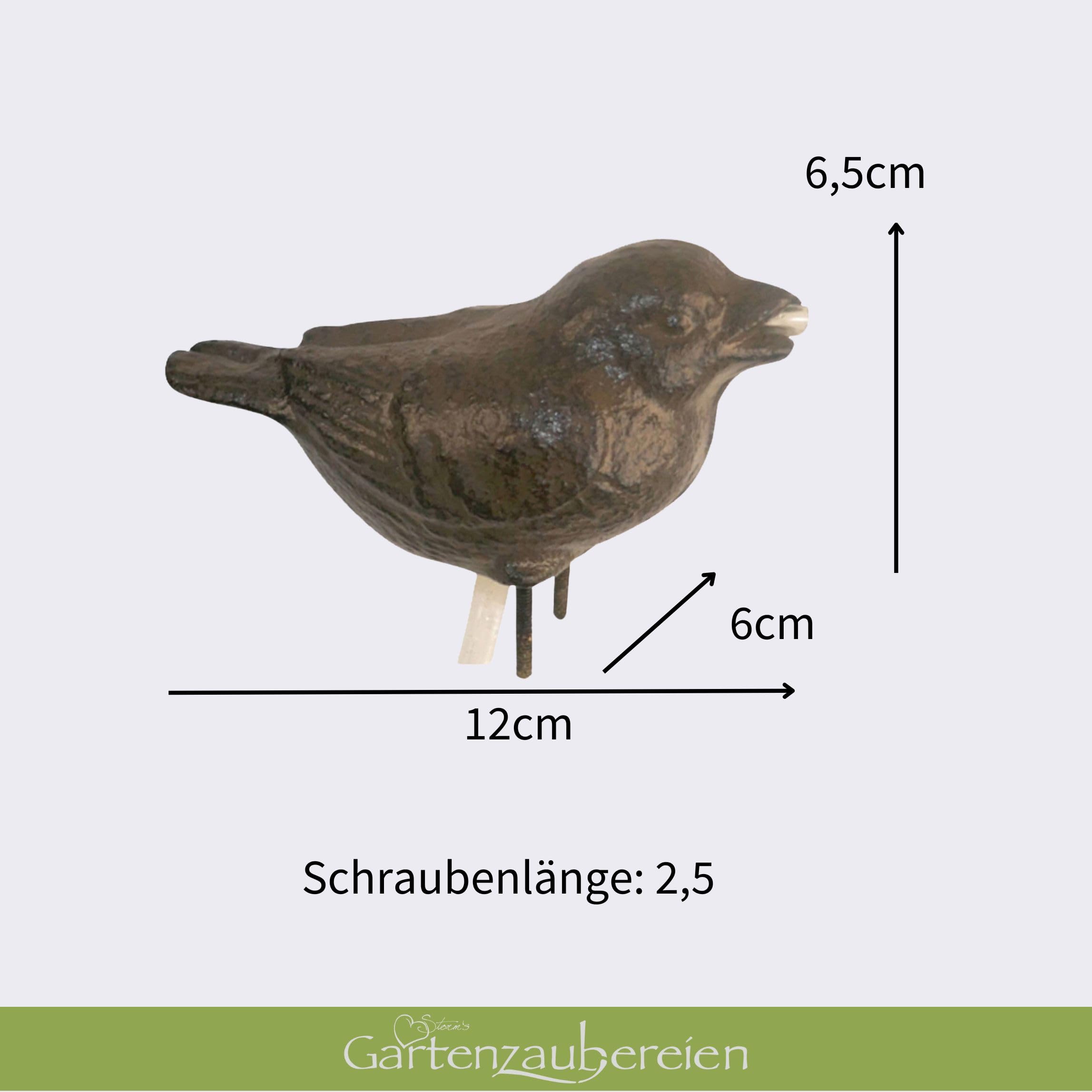 Wasserspeier Spatz inkl.Solar- Pumpe Gusseisen Teichdeko