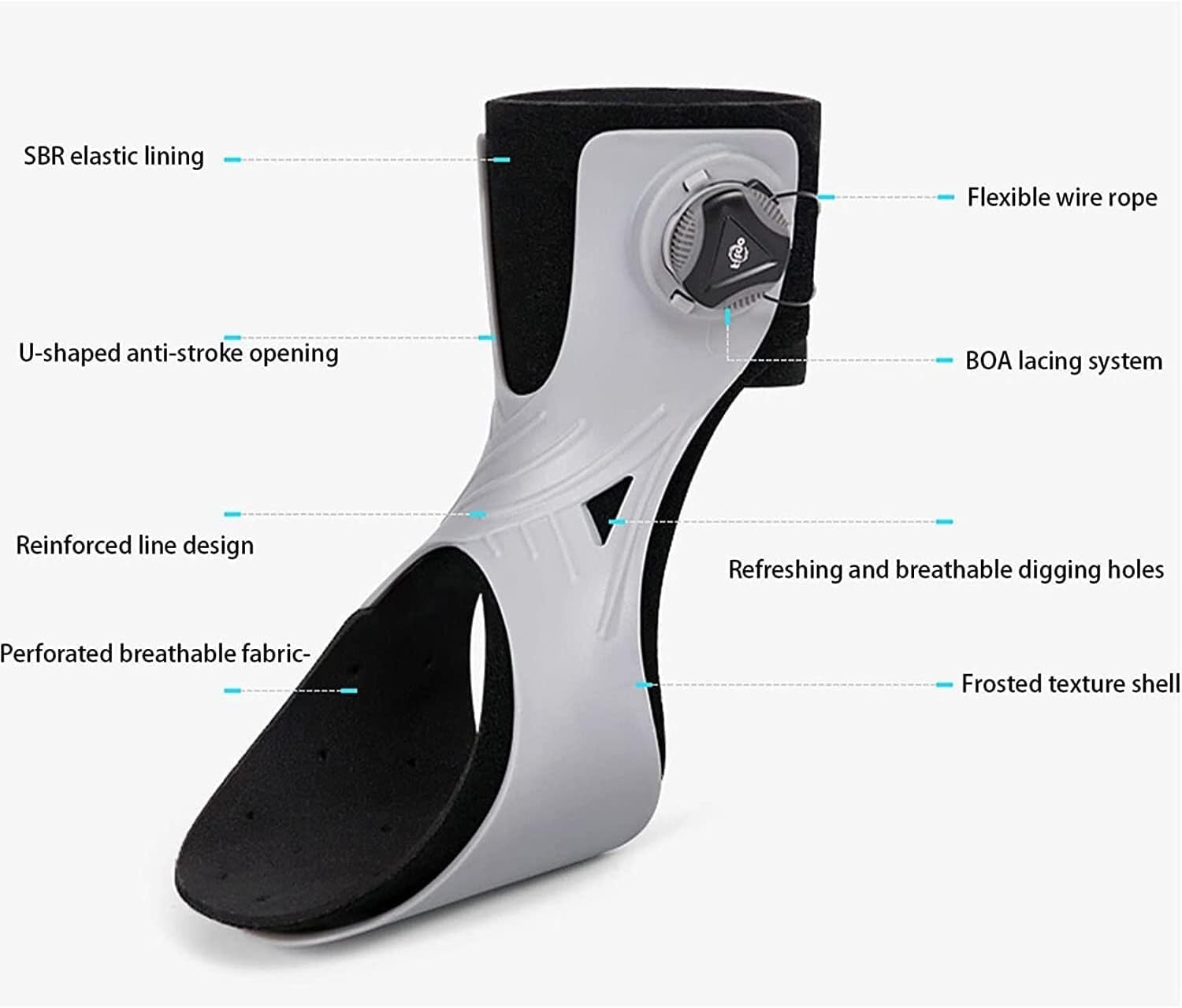 Orteza stawu skokowo-stępowego, Ankle Drop Adjustable Foot Supports Stabiliser For Flaccid And Dorsiflexion Movement(Left,L)