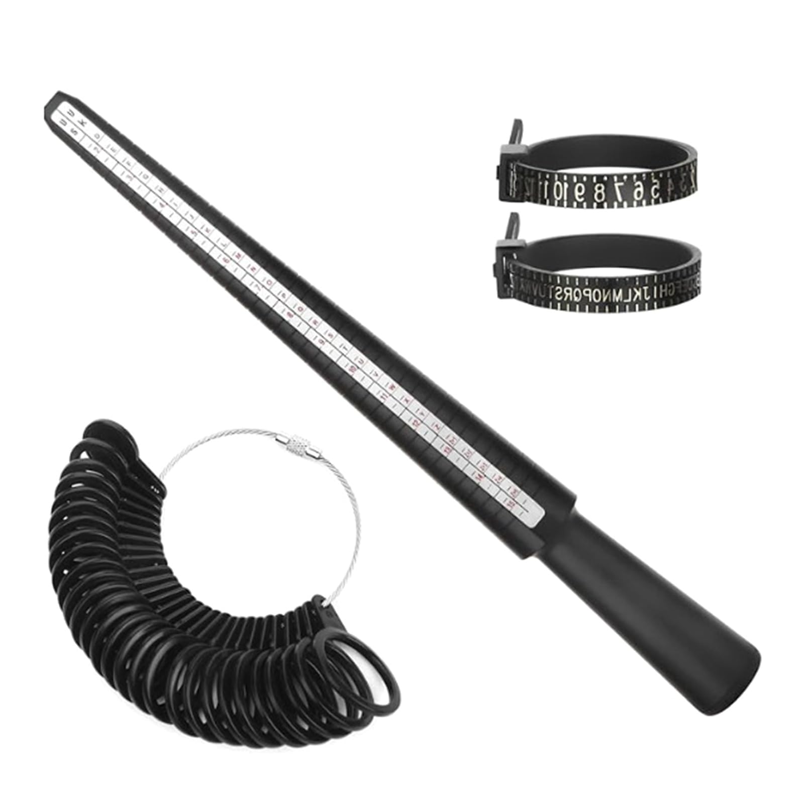 NEWFT 4Pcs Rings Sizer Measuring Tool Set Rings Guage for Rings Measurer Integrated Conical Rings Mandrel Sizer Tool