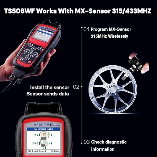 Vista 8 de Autel MaxiTPMS TS508WF Herramienta de reaprendizaje TPMS, actualización de la herramienta TS508 / TS408 TPMS, activar/volver a aprender todos