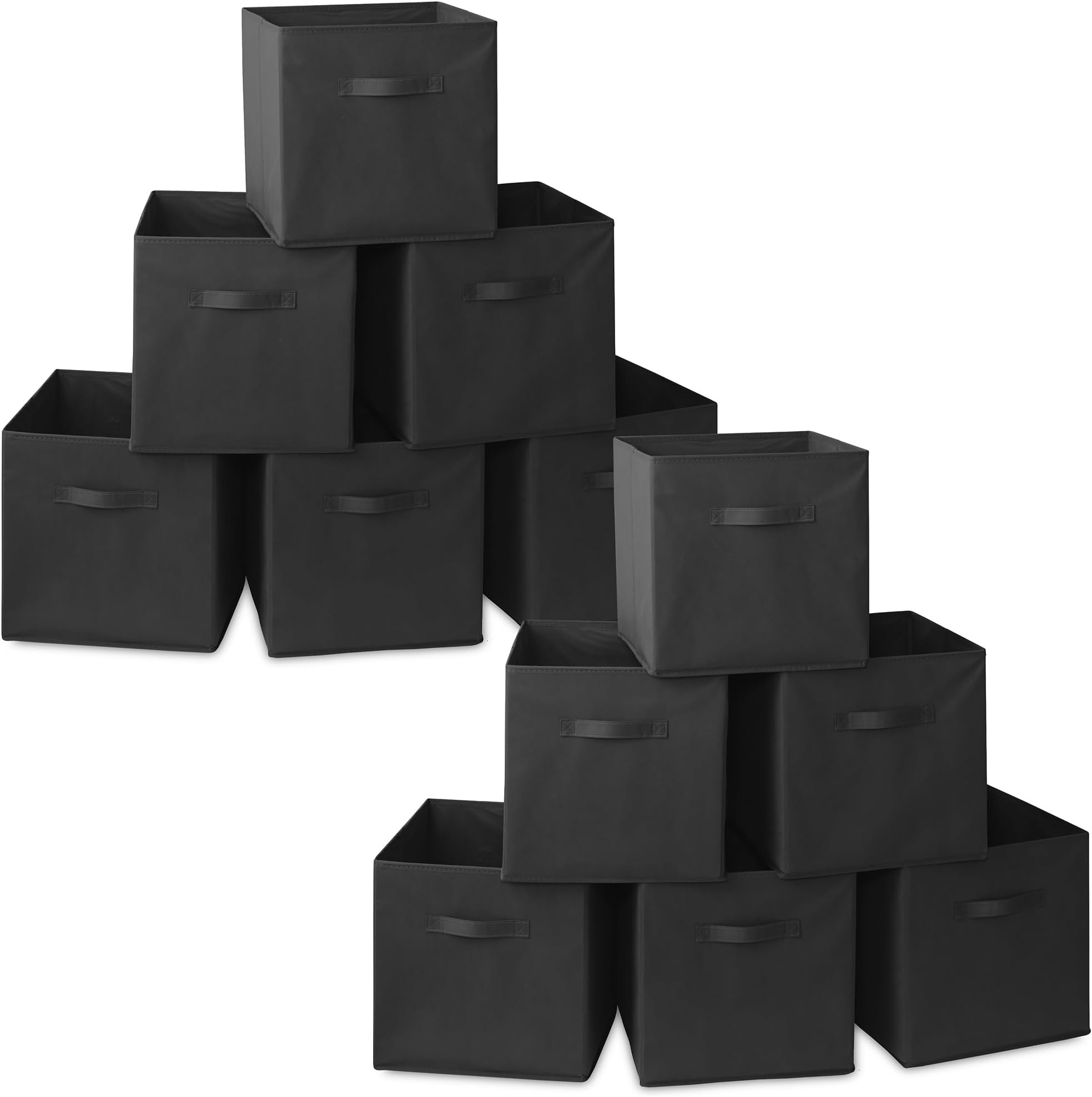 artsdi 13x13 Inch Cube Storage Bins(Set of 8)Basket Bins with 8 Labels Window