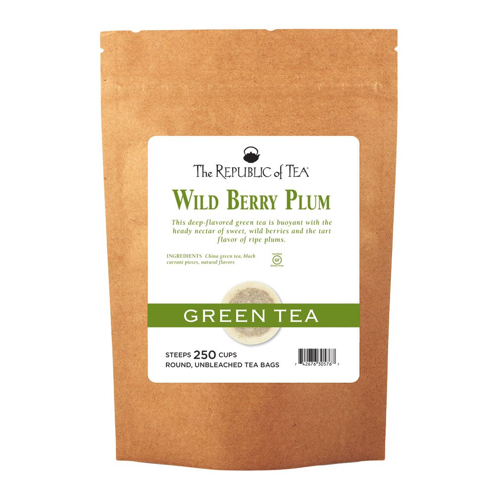 The Republic of Tea Wild Berry Plum Green Tea, 250 Tea Bags, Refreshingly Balanced China Green Tea