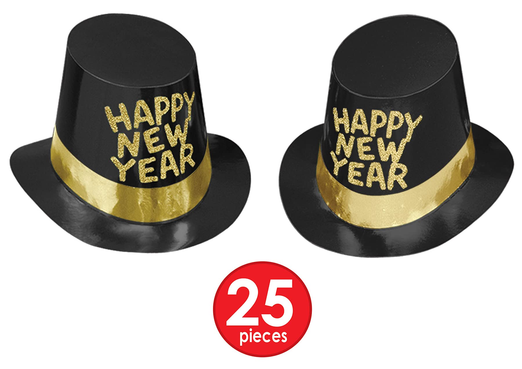 Beistle 88258-50 Manhattan Sortiment für 50 Personen Silvester Party Supplies Photo Booth Requisiten - Hüte, Tiaras, Noisemakers, Papier, schwarz/Gold