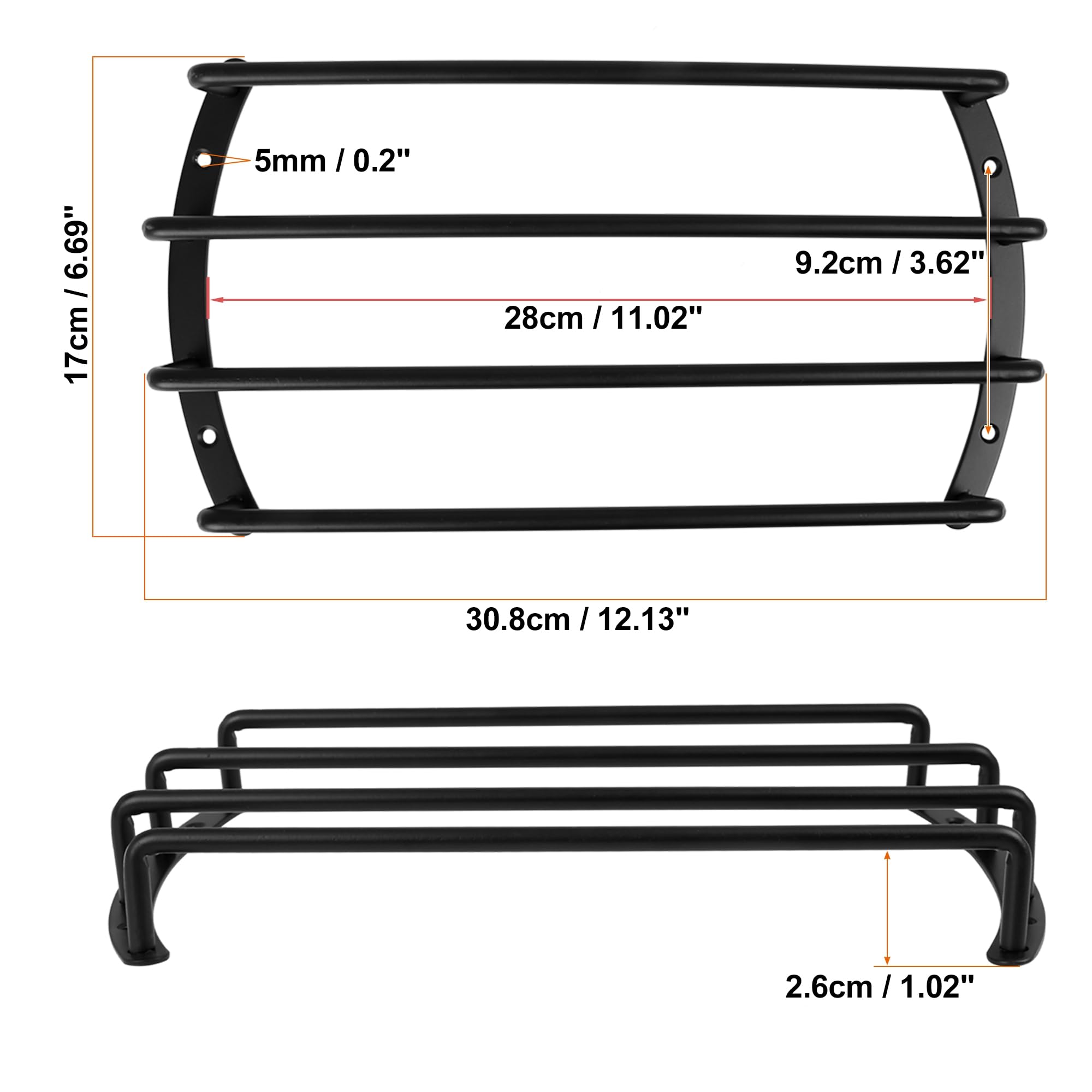 X AUTOHAUX Grille De Protection pour Subwoofer 10 Pouces Noir Métal 1pc | Montage Distance Trou 3.64-4", Largeur Extérieure 12.13", Largeur Intérieure 11.02", Espace Entre Barres 1.6"