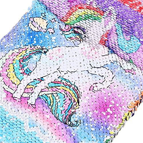 Cieex Unicorn Gifts for Girls, Unicorn Stationery Set, Unicorn Sequin Notebook, Pencil Case, 10 Colors Ballpoint Pen, Bookmark, Washi Tape, Ruler, Present for Girls Age 5 6 7 8 9 10 Years