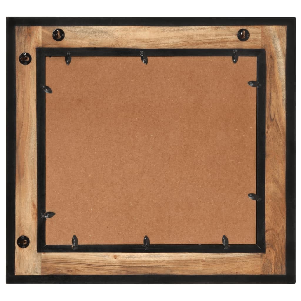 Akazienholz Spiegel 60x55 cm Wandmontage | Rechteckiger Badspiegel, Klares Glas, Für Make-up und Rasur, Platzsparend