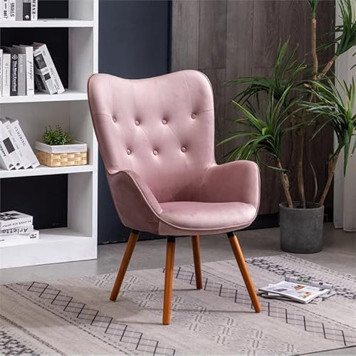 Roundhill Furniture Doarnin Contemporary Silky Velvet Tufted Button Back Accent Chair, Mauve #TOP1