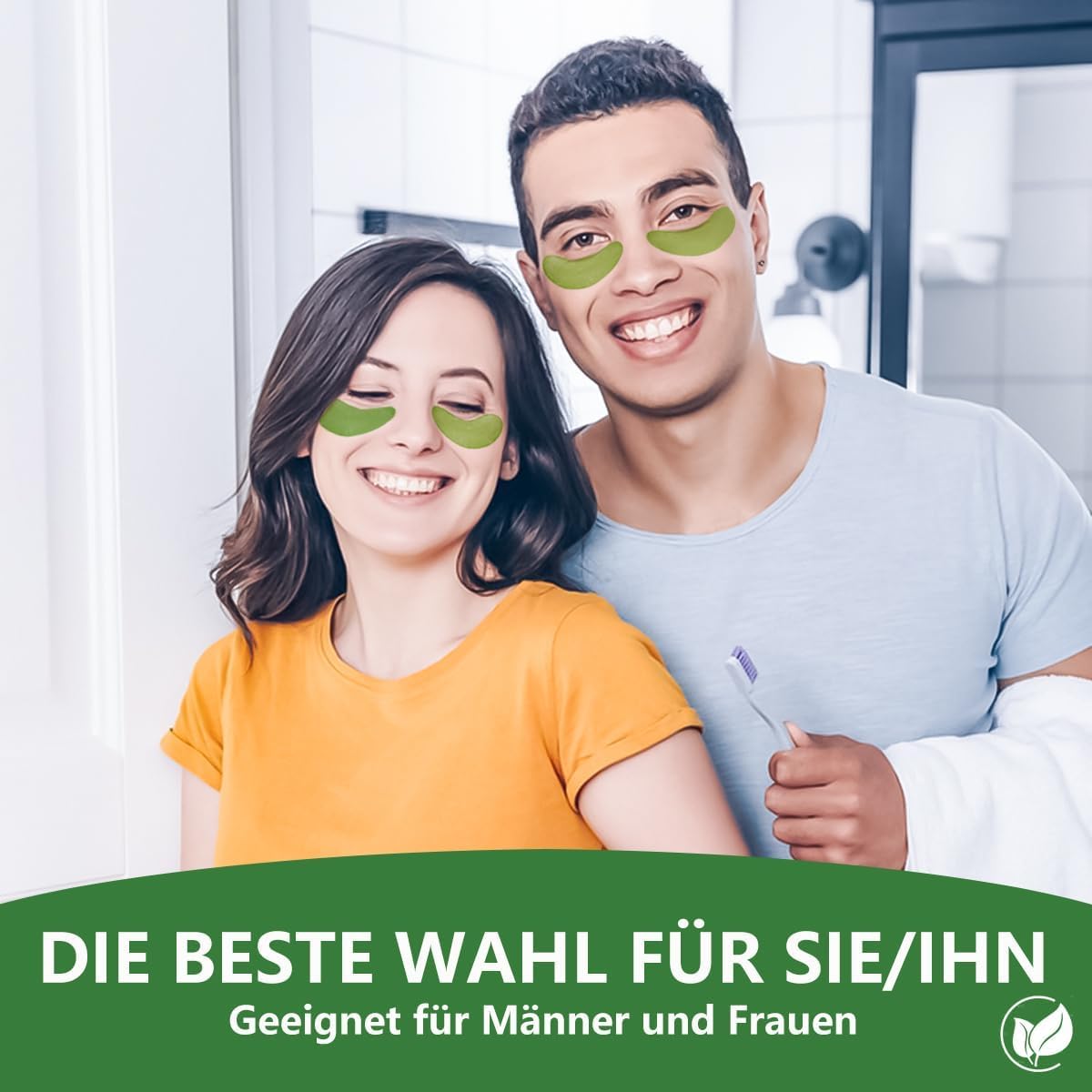 Augenpads,60 PCS Eye Pads,Augenpads Gegen Augenringe,Deep Hydration Feuchtigkeitsspendende Eye Pad Mask,Kollagen Hydrogel Anti Aging,Hyaluronsäure Augenmaske Dunkle Augenringe Entfernen (Grün25101301)