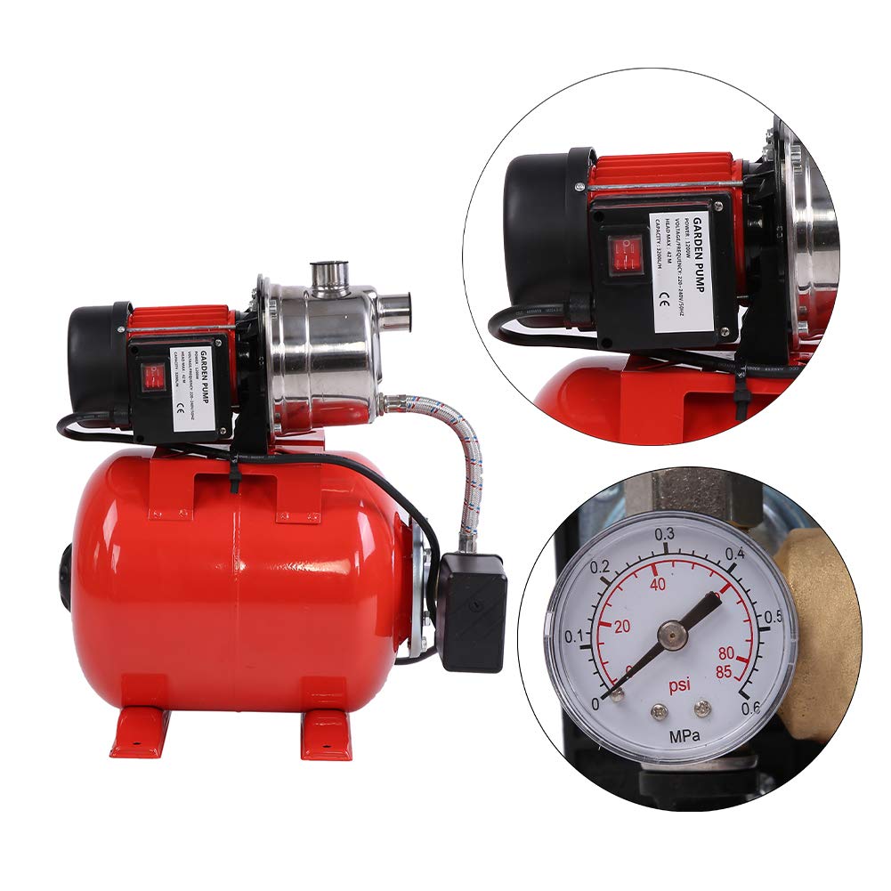 Buy Cocoarm Water Pressure Booster Pump, 1200W Stainless Steel Booster