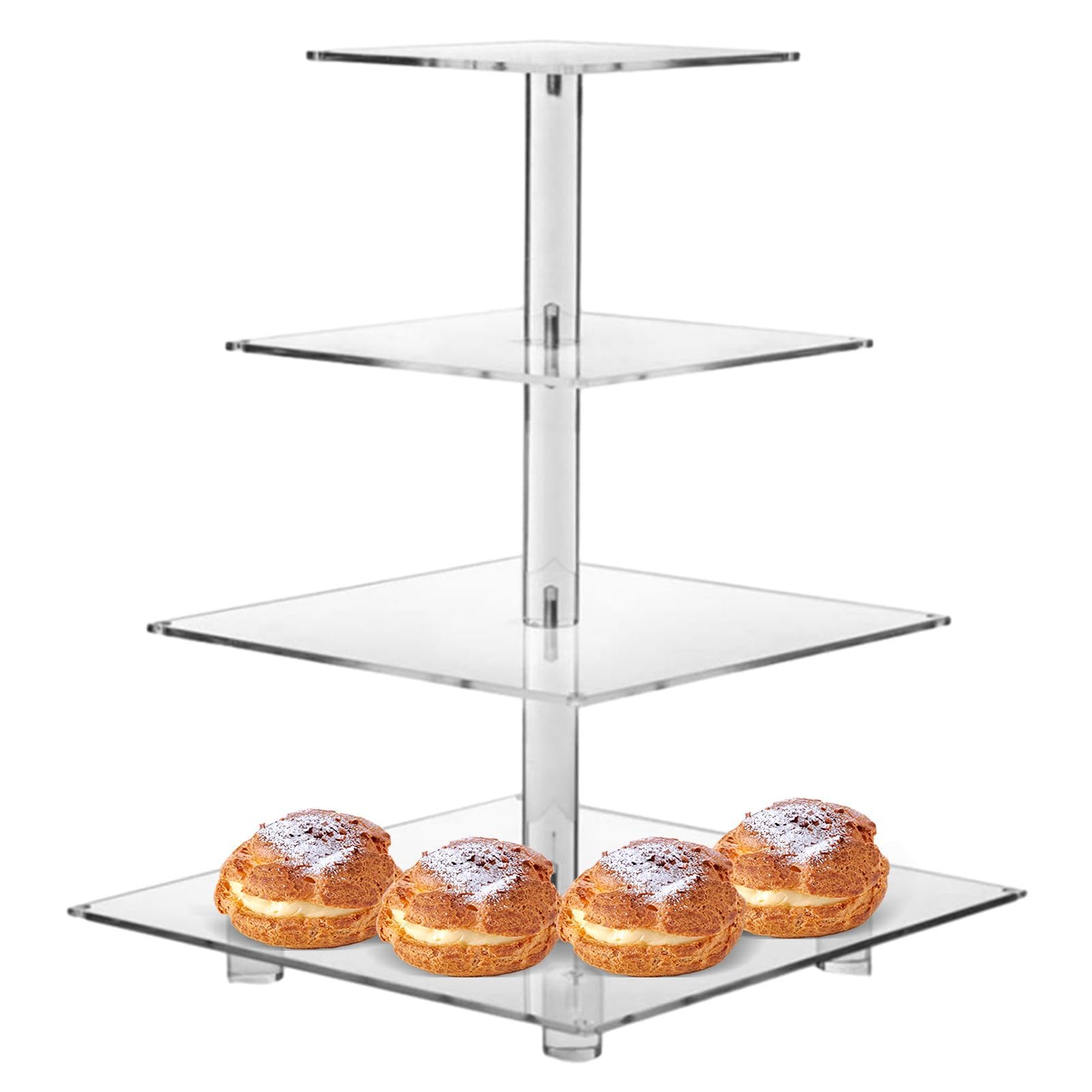 Soporte Acrílico Para Cupcakes Soporte De Tarta Estable Antideslizante | Soporte Para Cupcakes Y Torre De Postres Para Días Festivos, Cumpleaños, y Bodas