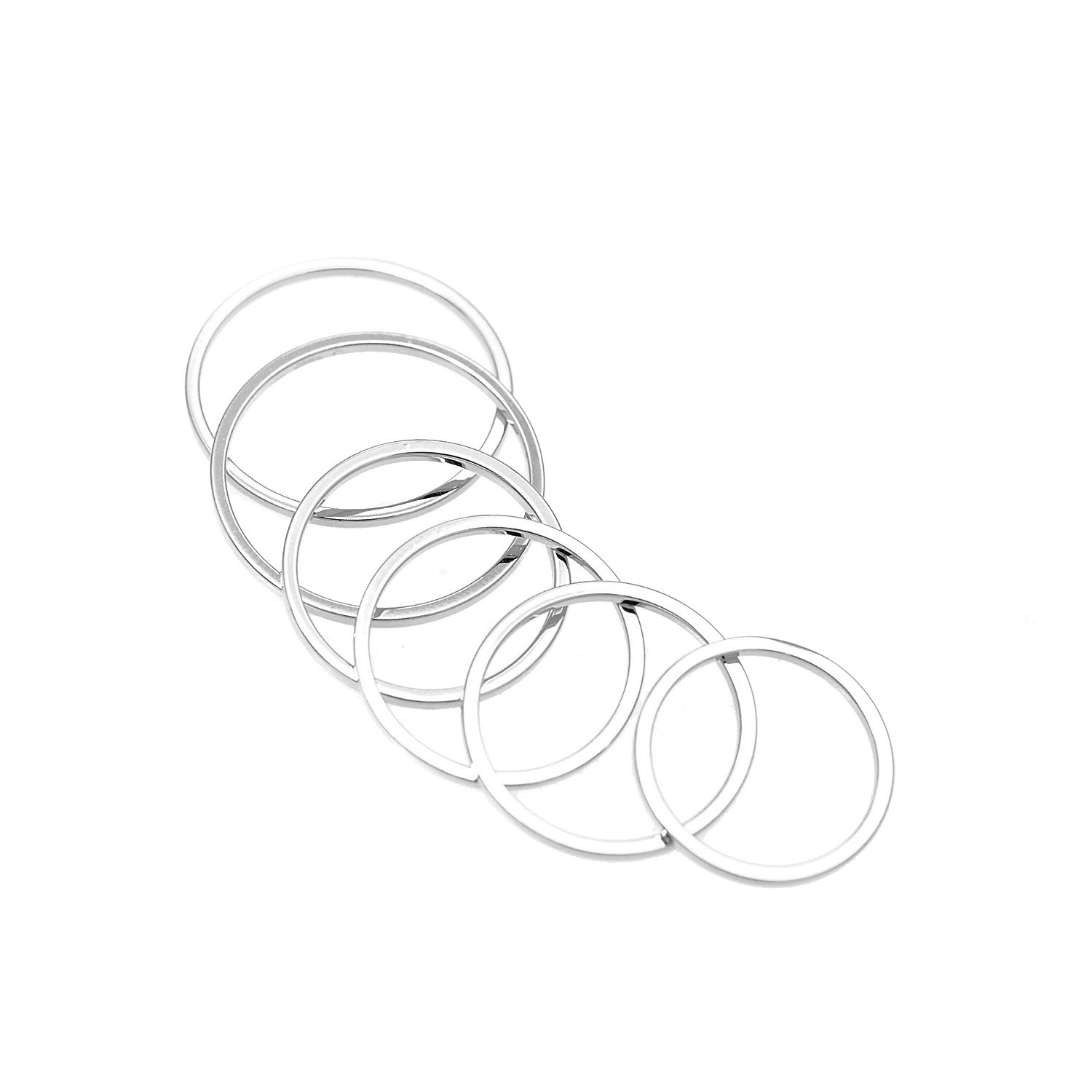 Stacking Skinny Wire Ring and Midi Ring Set of 6