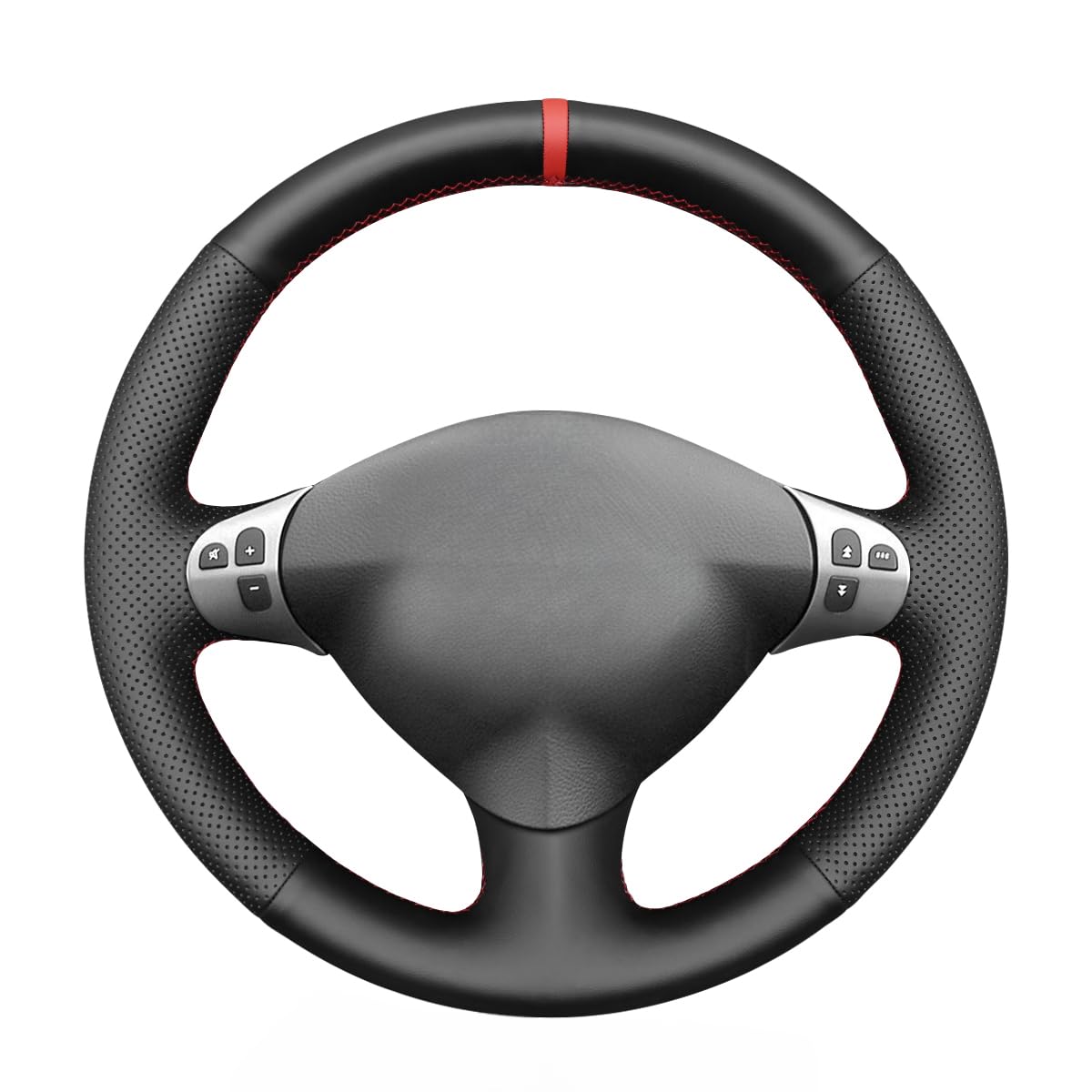 MEWANT Funda de Volante a Medida para Coser Alfa Romeo | volante coche / Alfa Romeo 147 2000-2010 / 156 2003-2007 / Crosswagon 2004-2005 / Estilo Transpirable Duradero