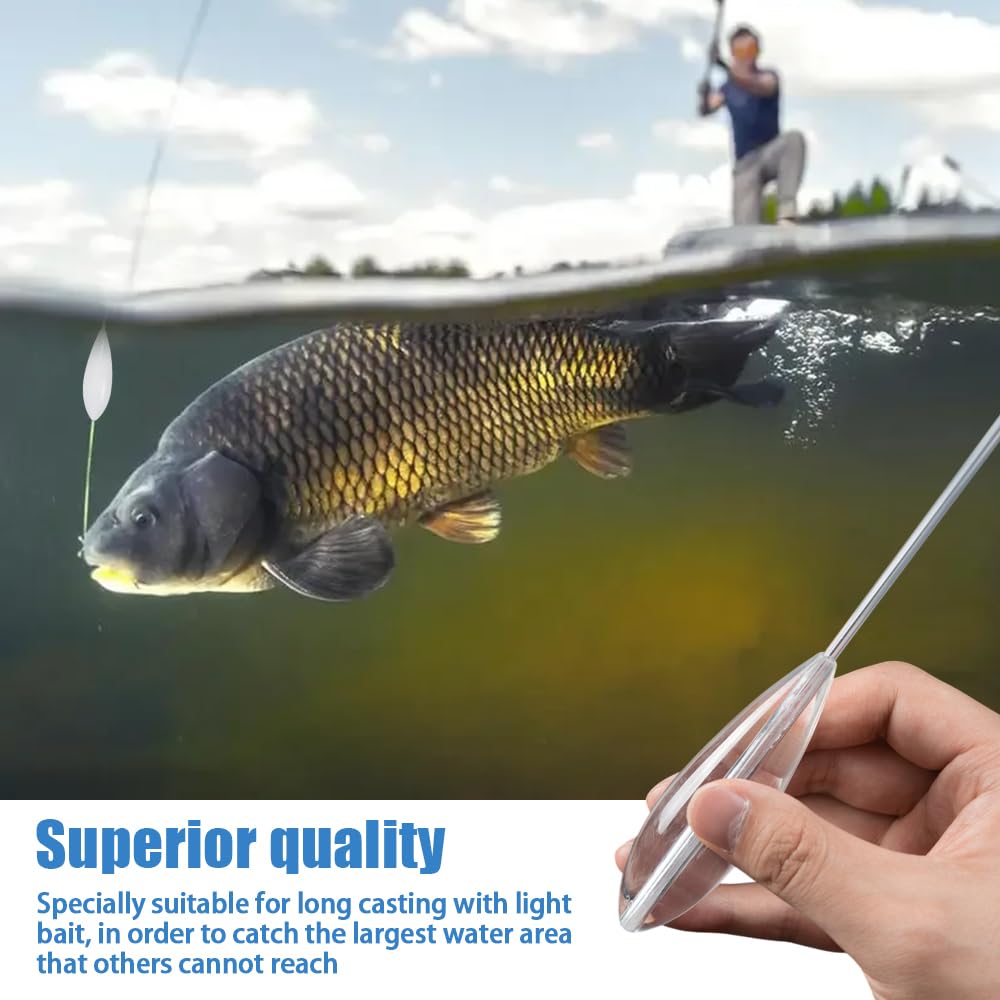 12 Piezas Fishing Sbirolino, 6 Lento Hundimiento 6 Flotantes 8 10 15 20 30 40g Kit de Pesca de Trucha, Fishing Bombetas Set para Cebo de Trucha Ideal para Masa de Espolón(Transparente + Blanco)