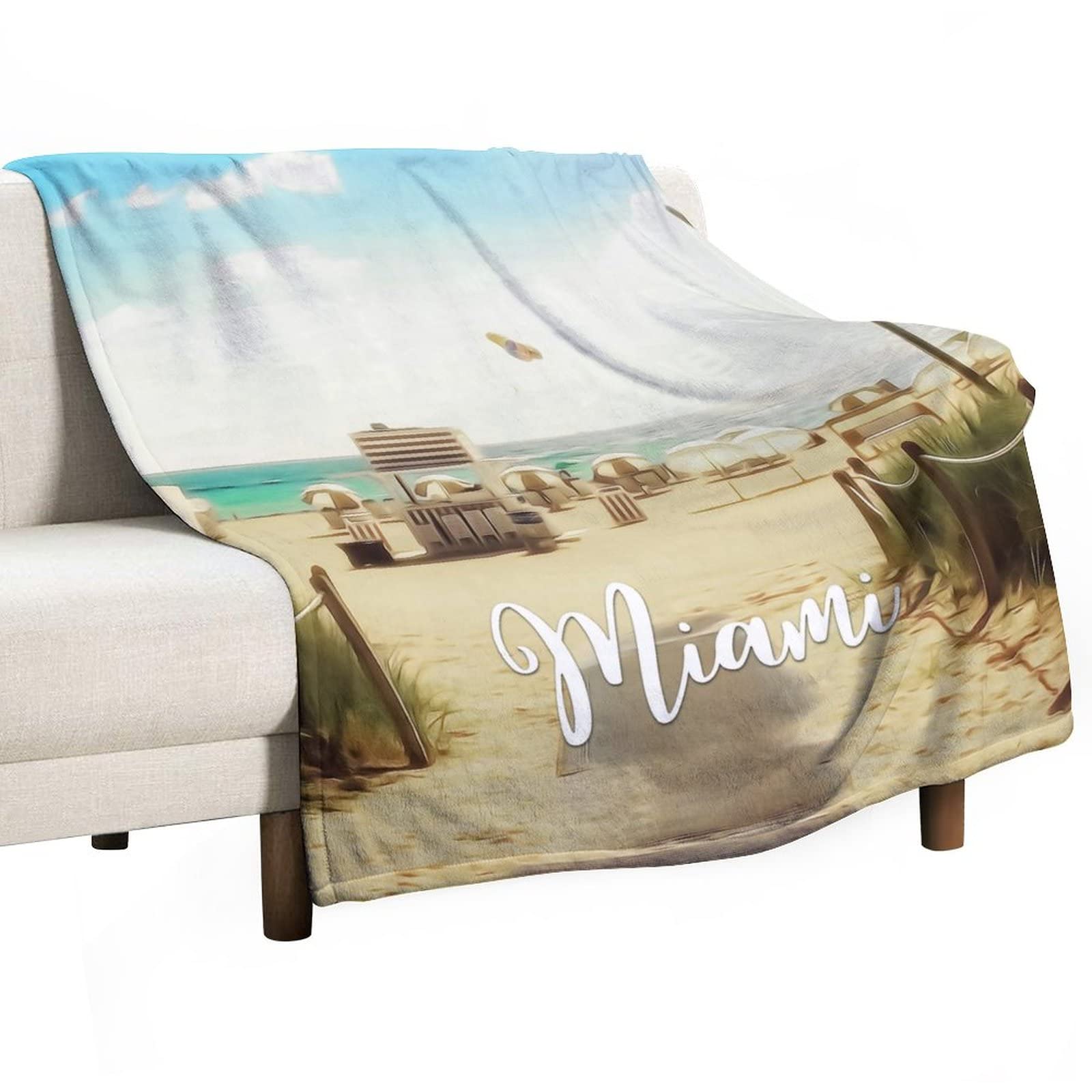 Couverture douce Miami cadeau personnalisé idéal pour homme et femme 130x150