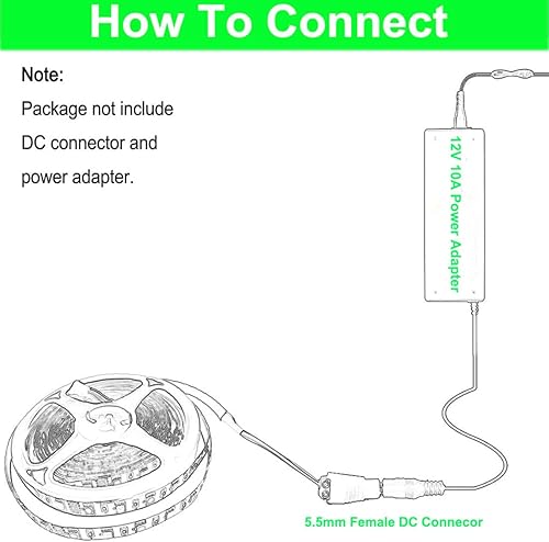 Miniatura 9 de Tira de luces LED, 16.4 pies SMD 5050 600 tiras de luz LED, 15000 lm, flexible DC 12 V, impermeable, IP65, cinta LED, bricolaje, Navidad, hogar,