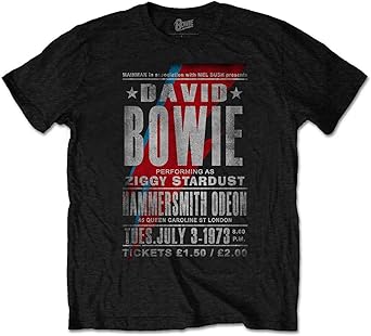 David Bowie Hammersmith Odeon – Camiseta para Hombre, Color Negro