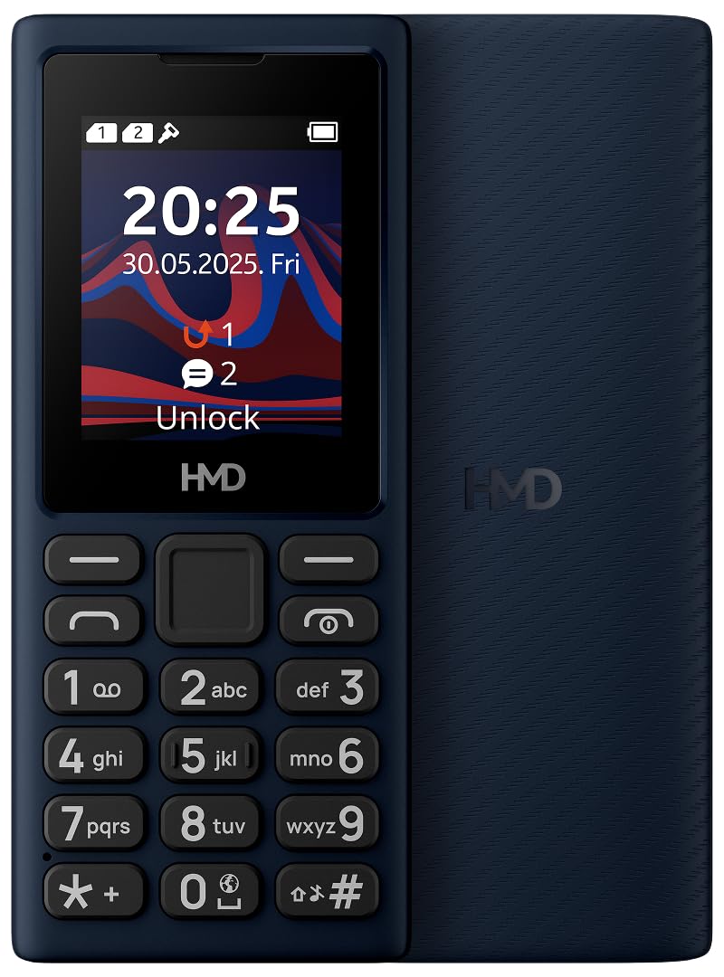 HMD 101 4G | 4G Feature Phone with Cloud Phone Apps Supports YouTube, YouTube Shorts, Facebook & Much More | Type C Fast Charging | 1-Year Replacement Guarantee | Dark Blue