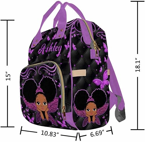 Miniatura 6 de Artsadd Mochila personalizada para mamá con nombre personalizado para pañales con nombre para mujer, regalo encantador para mamá, patrón 18,