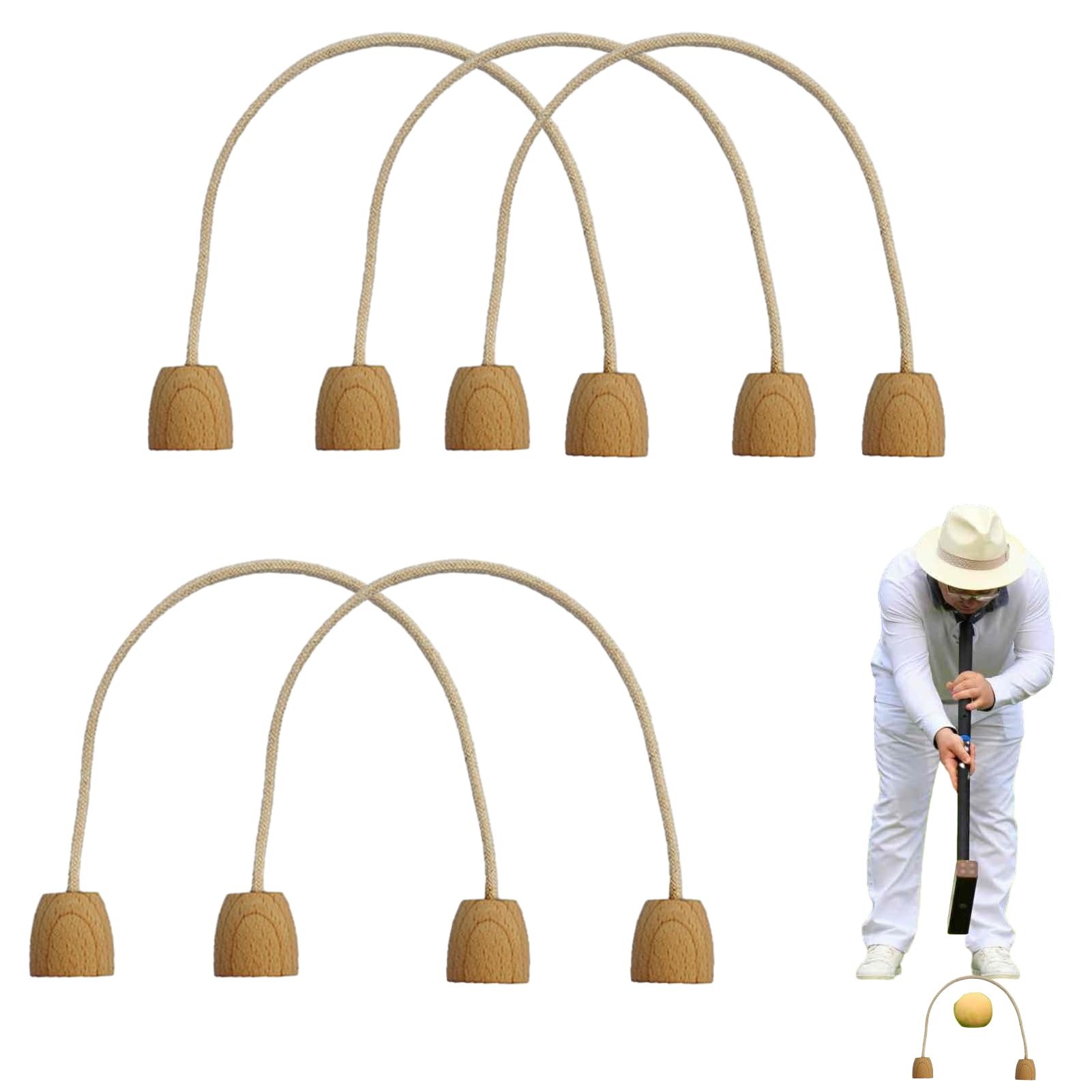 Fulenyi Guichets de Croquet intérieur | Ensemble de guichets de Croquet Familial 5 pièces,guichets Mous de Coton de Jeu de Croquet de 7.08x5.9in pour la pelouse et l'arrière-Cour