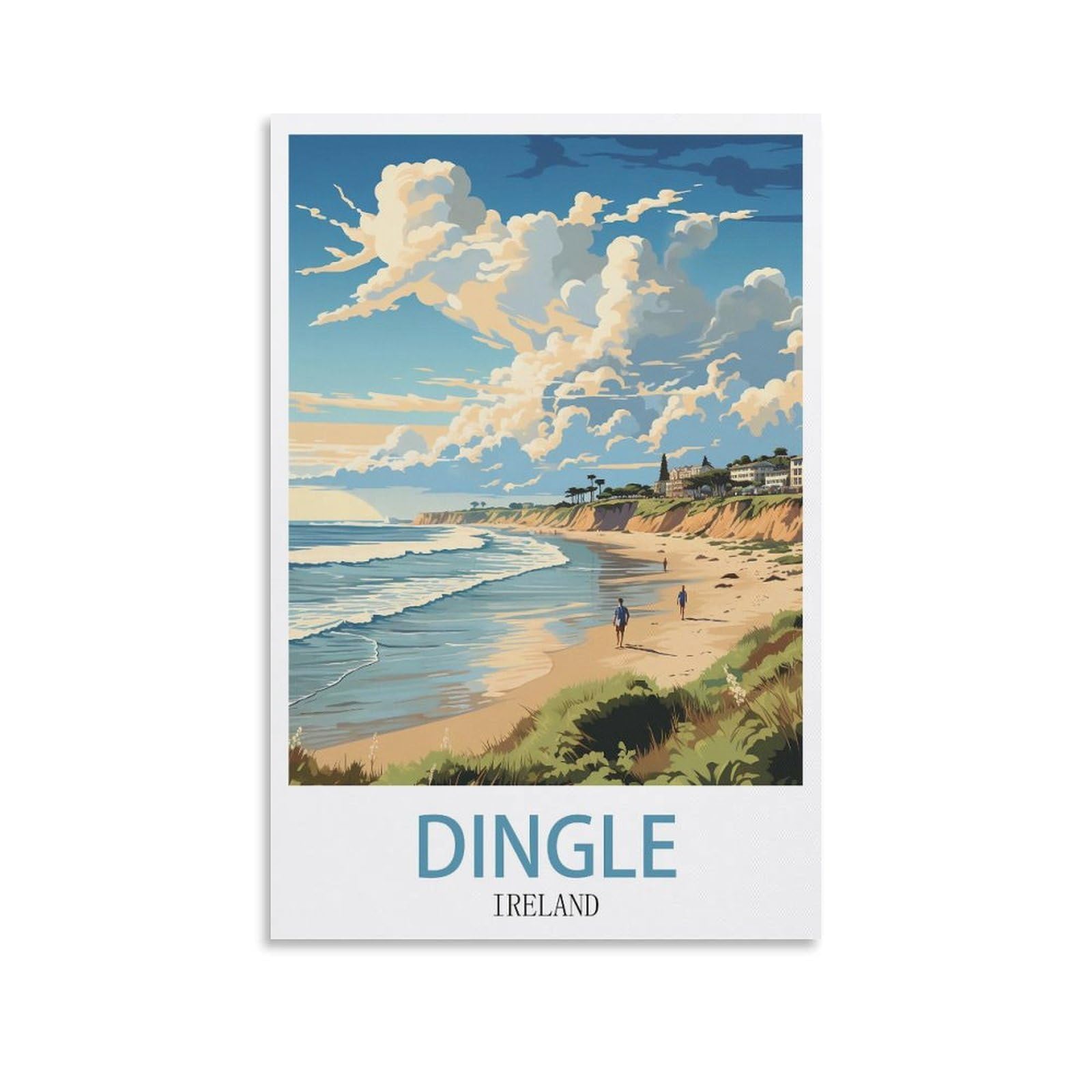 EZMLFA Diamond Painting Kits for Adults,Dingle Ireland 5D Diamond Painting Kit for Adults Beginners, DIY Full Round Drill Gem Art Kits for Home 40x40cm