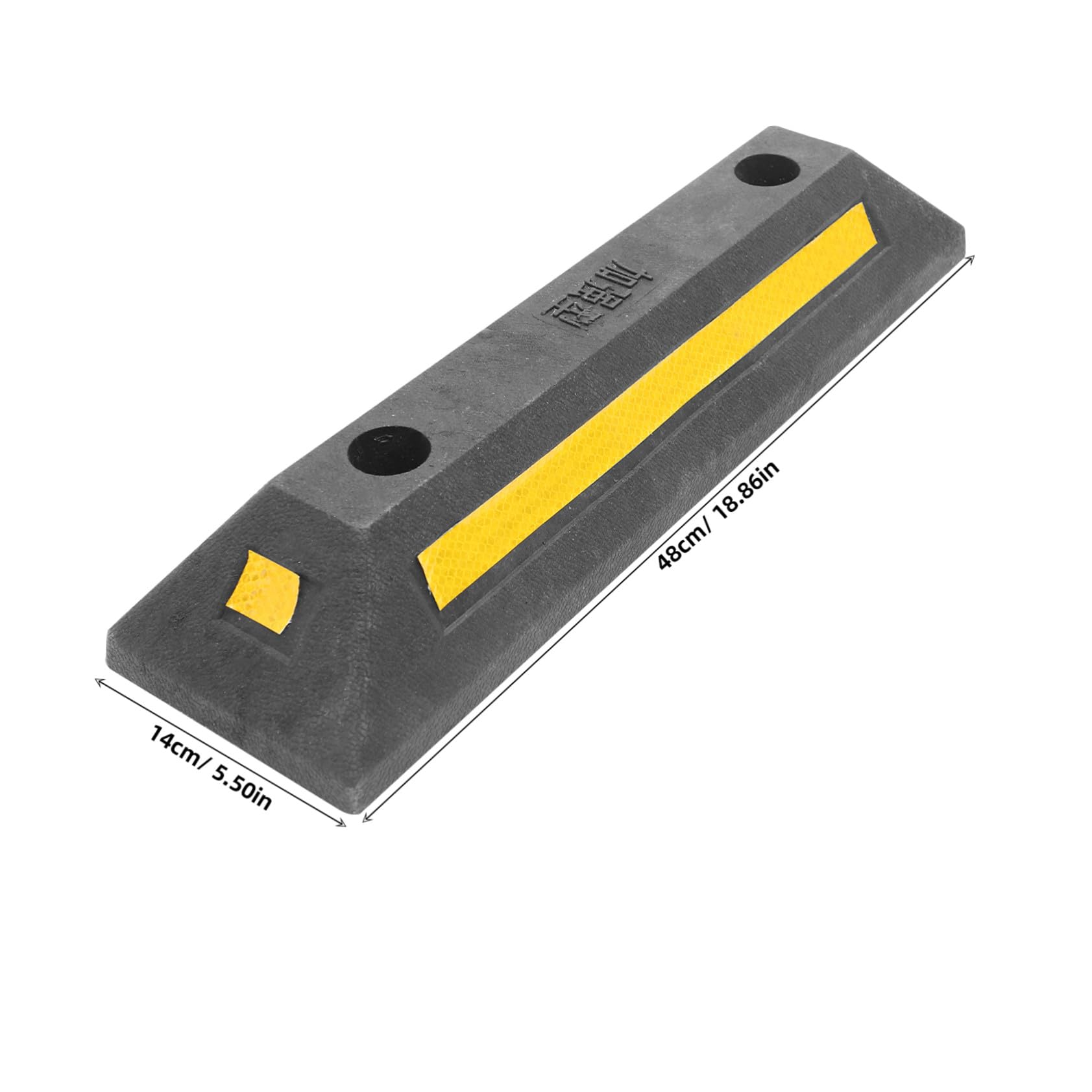 GANAZONO Tope De Estacionamiento De Caucho Resistente 480x130x80 Mm Cinta Reflectante para Garaje y Aparcamiento Urbano Seguridad Vehículos Domésticos