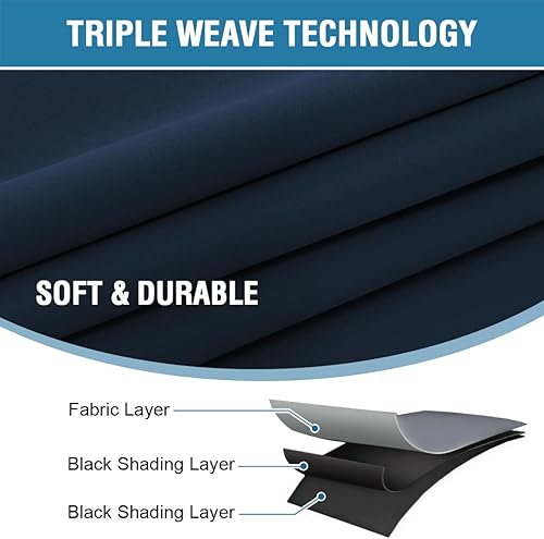 Miniatura 3 de H.VERSAILTEX Cortina 100% opaca para puerta francesa, persianas de privacidad para puerta francesa, cortina de bloqueo de luz para puerta corrediza