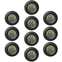 10-Pack Mini Thermometer Hygrometer Small Digital Electronic Temperature Humidity Meters Gauge Indoor LCD Display for Greenhouse Garden Cellar