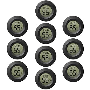10-Pack Mini Thermometer Hygrometer Small Digital Electronic Temperature Humidity Meters Gauge Indoor LCD Display for Greenhouse Garden Cellar