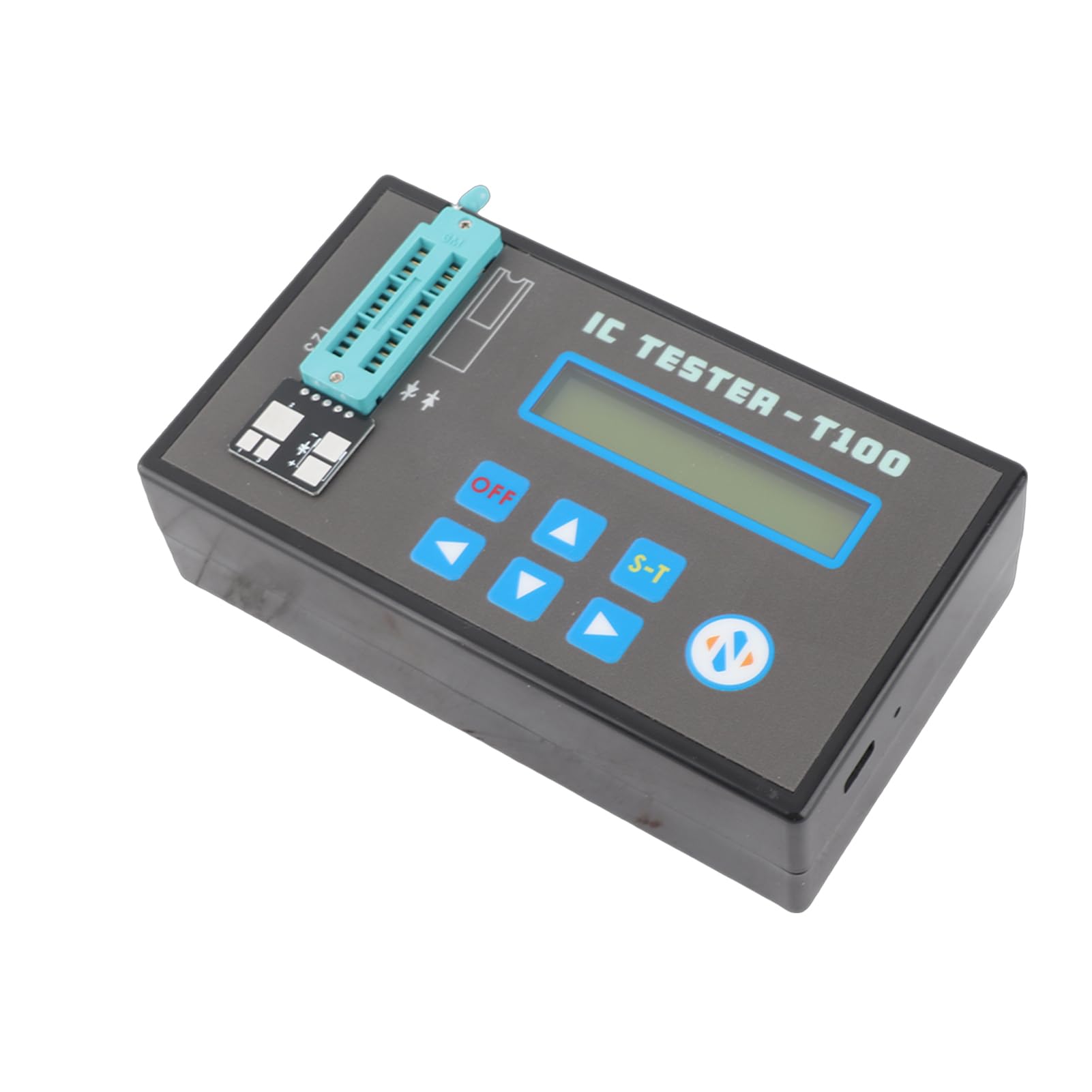 FTVOGUE Tester per Circuiti Integrati, Tester per Chip Multifunzione ABS con 2 Basi, Test Chip Logici Transistor Diodi Amplificatori Operazionali, Strumento Portatile Ricaricabile da 800 MAh per (Un