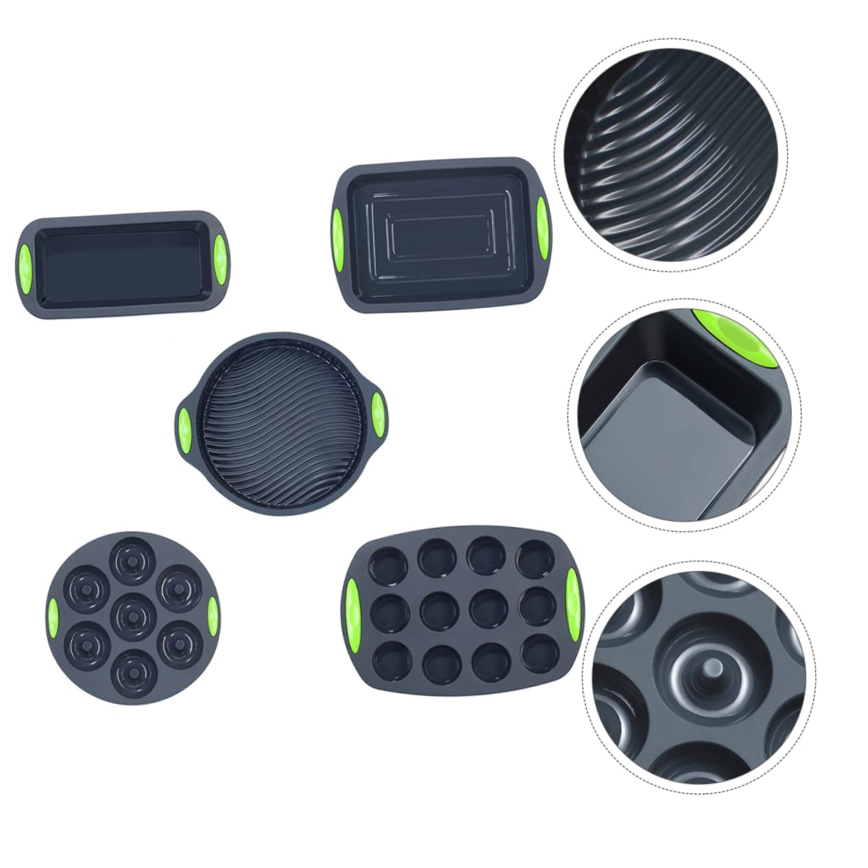 SHOWERORO 5pièces Moule à Gâteau Silicone Pratique Outils De Pâtisserie Résistants à Haute Température Pour Cuisine Couleur Grise