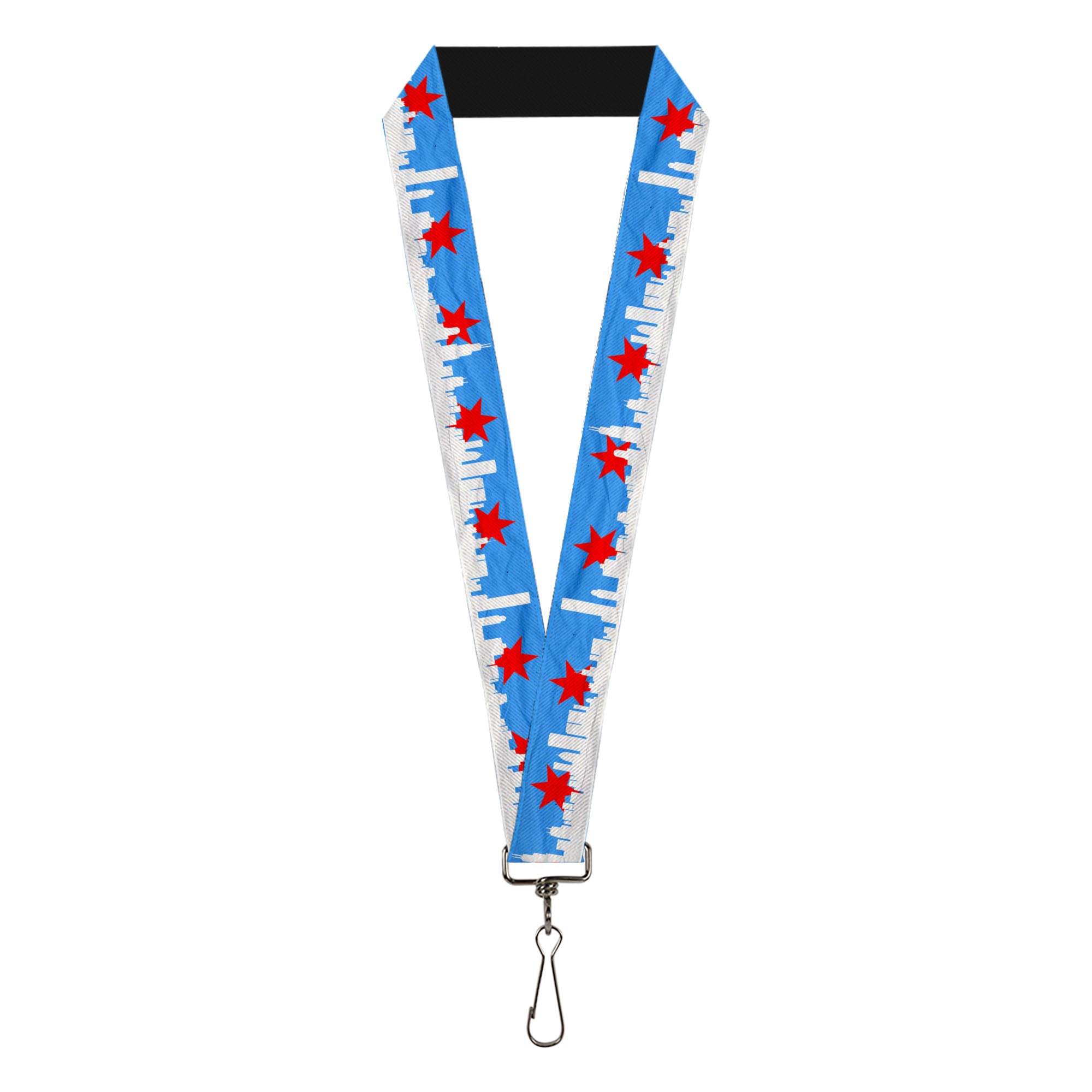 Buckle-Down Lanyard - 1.0" - Chicago Skyline/flag Distressed Black/white Accessory