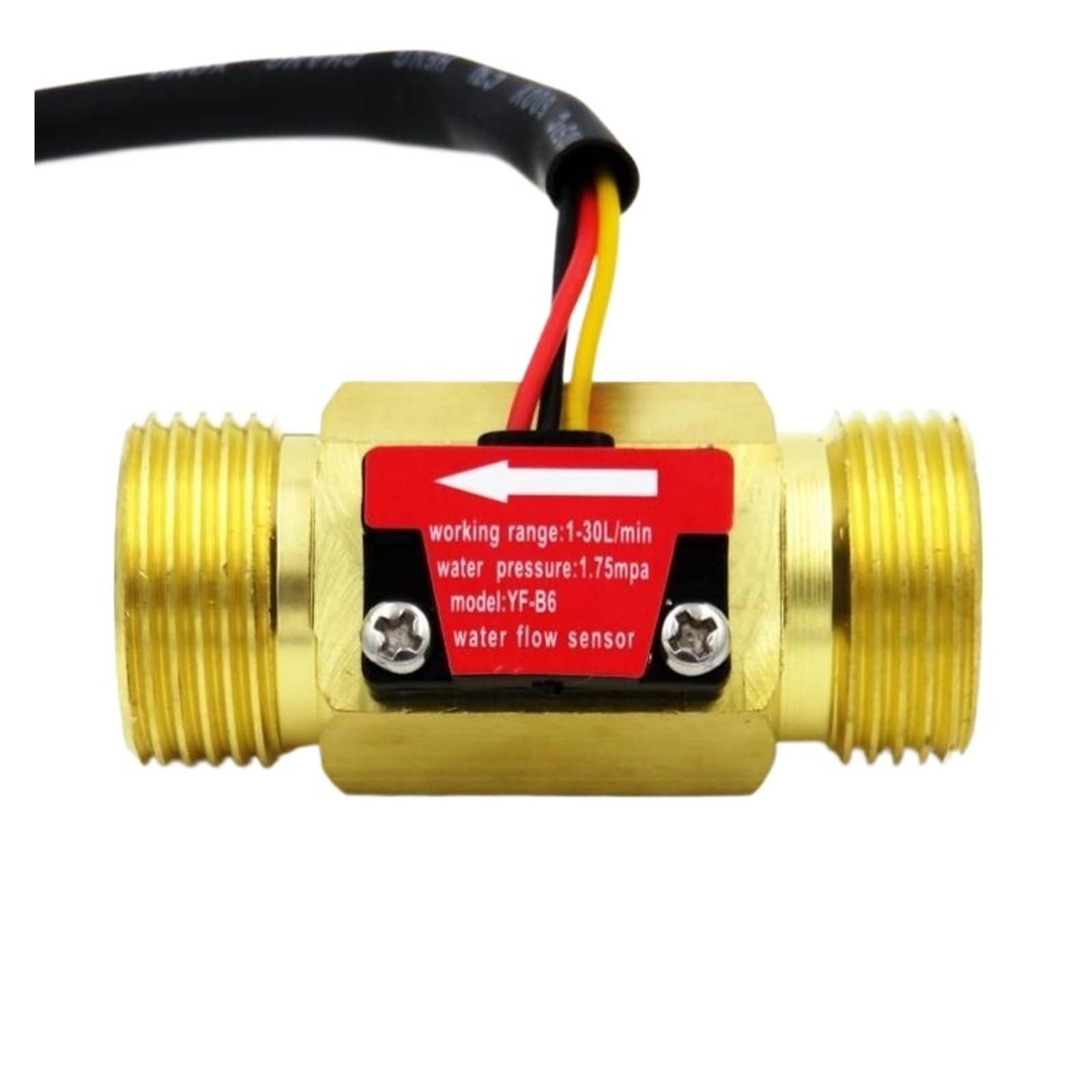 Flow Sensor Meter Digital Pipeline Water Flow B6 DN20 G3/4'' OD25.4mm Water Flow Sensor Switch 1-30L/min