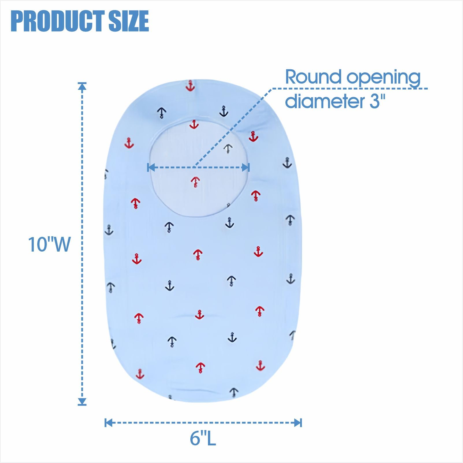 Colostomy Bag Covers - Ostomy Support Kleidungsbeutel Set mit 3" Runde Öffnung für Ileostomie Stoma Pflege, weicher & atmungsaktiver Stoff, 4 PC
