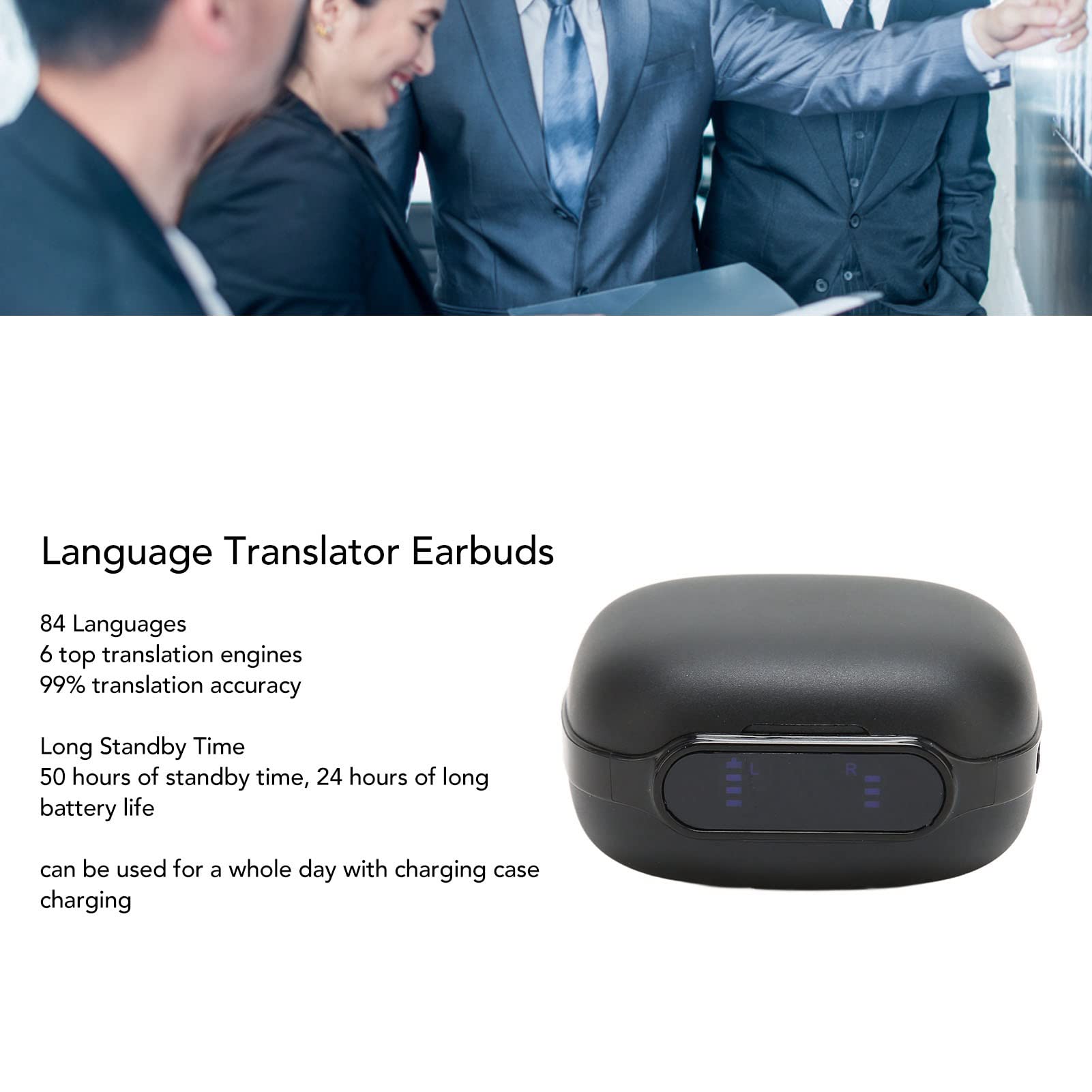 Bewinner Traducteur D'écouteurs 84 Langues, Bluetooth 5.0 avec Précision