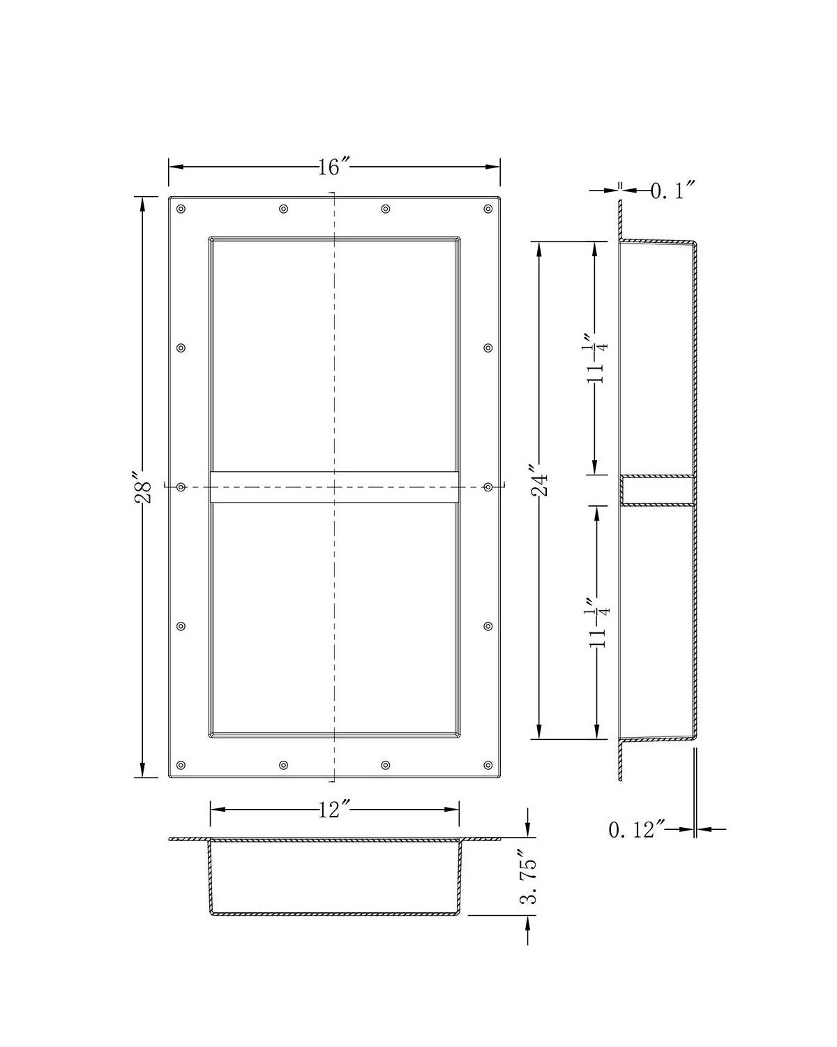 Uni-Green Nicchia Doccia Pronta Per Piastrelle 2 In 1 – 30,7 X 60,8 Cm – Mensola Da Incasso In ABS Impermeabile – Installazione Orizzontale O Verticale