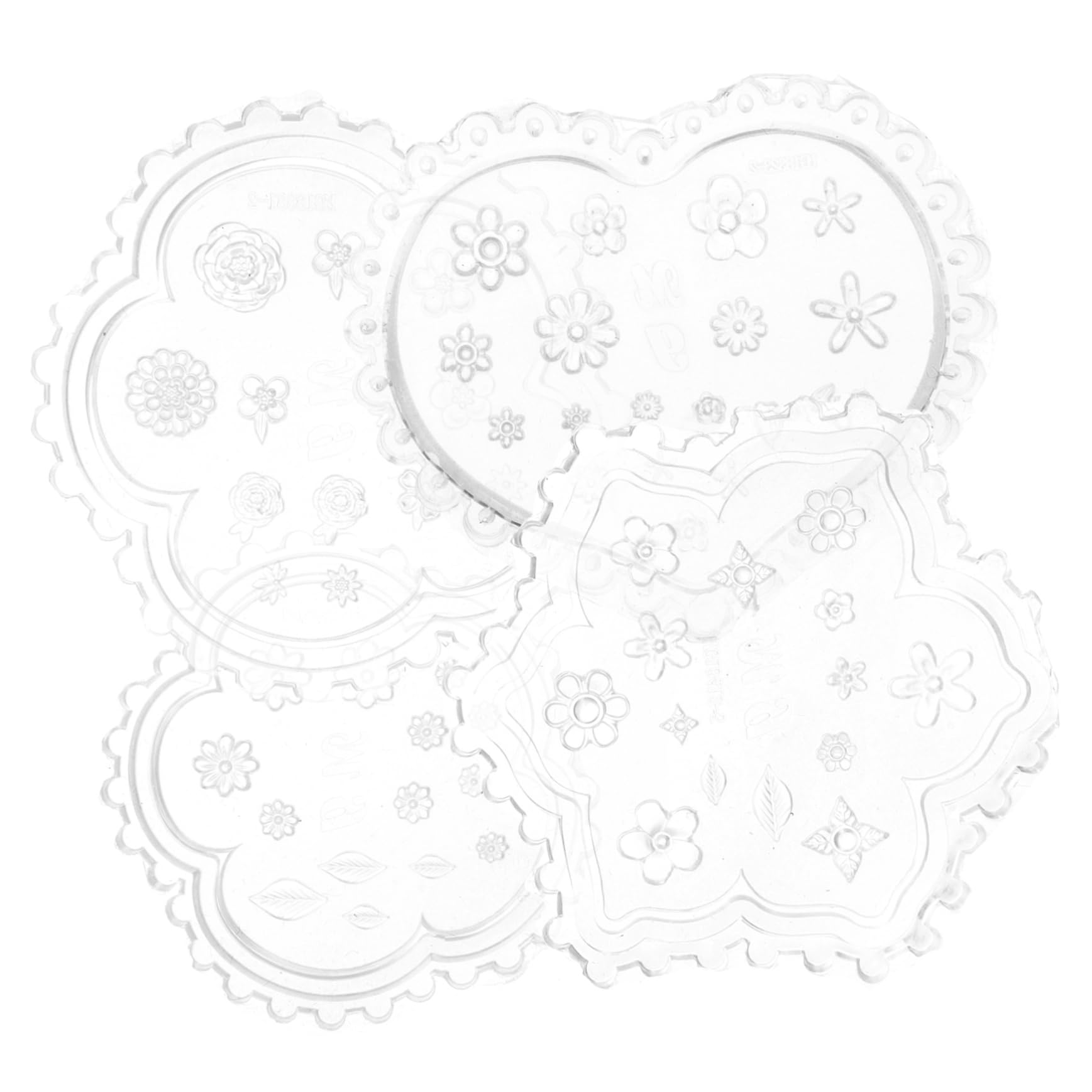Operitacx 3 Ensembles Moule Sculpté en 3D Moule À Panettone Moules À Résine De Pottier Fileuse De Perles d'argile Moules en Pâte Polymère Moules d'art D'ongle De Bricolage 4 Pièces * 3