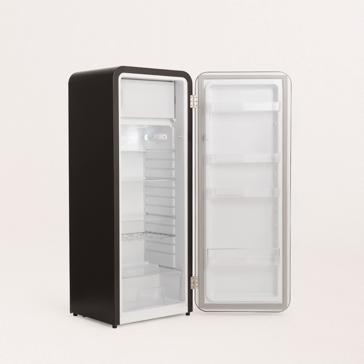 CREATE / RETRO FRIDGE 150 WOOD/Frigorífico blanco roto maneta madera con congelador 281L / 102W. bajo consumo. diseño vintage. 150cm. 3 estantes. regulador temperatura. botellero. 60x60x150cm — view 44