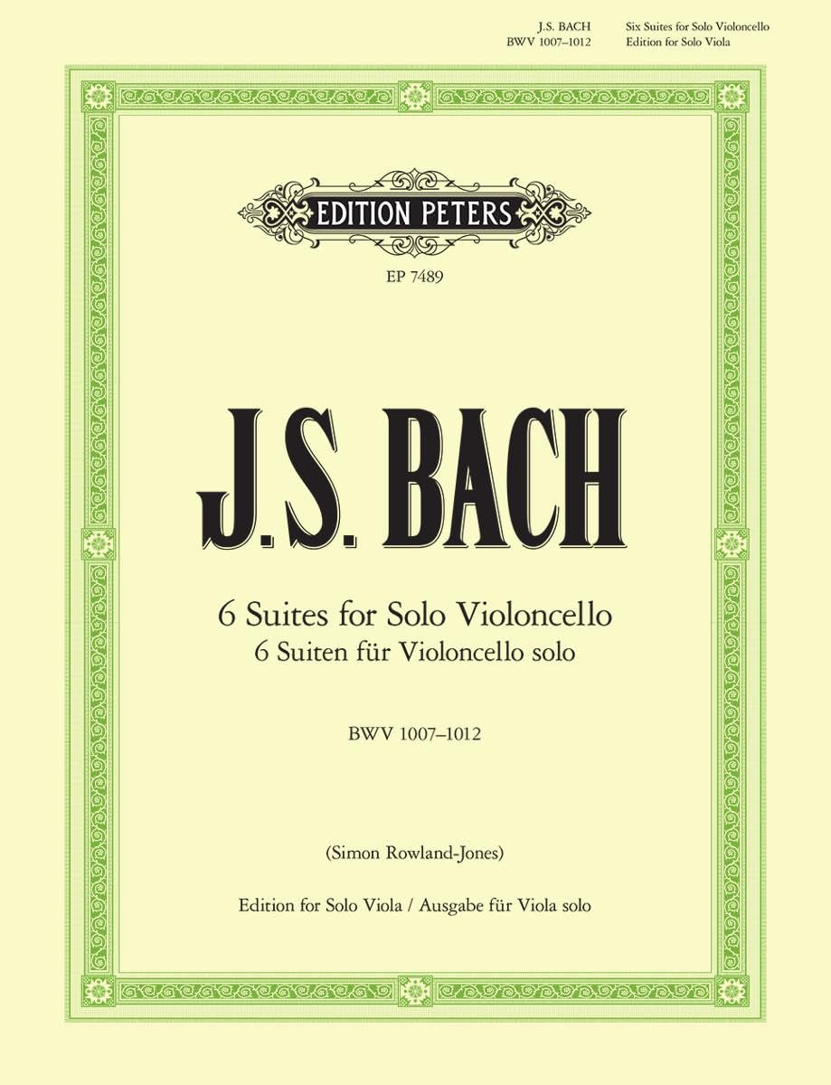6 Cello Suites BWV 1007-1012 (Transcribed for viola) (English and German Edition)