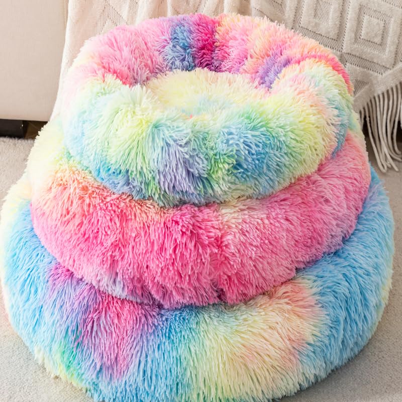 Fhodigogo Katzenbett Flauschig Katzenkorb Hundebett Kleine Hunde Katzen Bett Hundekissen Hundekorb Dog Bed Katzenkörbchen Katzenkörbchen Hundekissen Kleine Hunde Für bis 3kg Pet