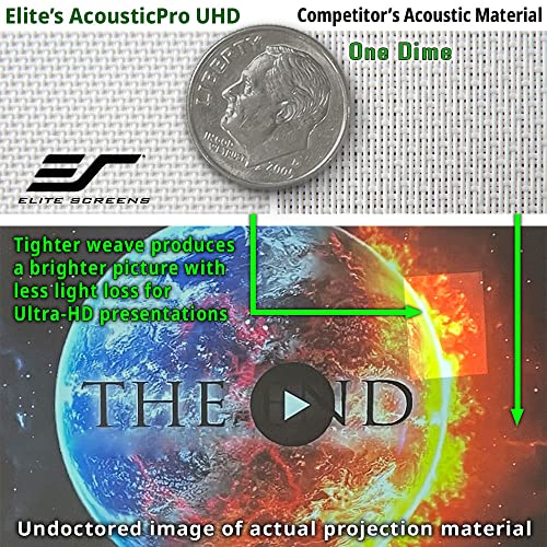 Image of Elite Screens Spectrum AcousticPro UHD, 100-INCH Motorized Electric Projector Screen Moire-Free Sound Transparent Perforated Weave Movie Home Theaters, ELECTRIC100H2-AUHD
