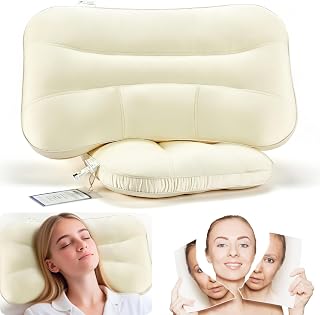 PROMEED Herbal Deep Sleep Beauty Pillow for Back Sleepers - 4 Inch Low Profile Flat Pillow with Natural Danshen, Ginkgo & Orange Infused - Beauty Sleep & Comfortable Support, Queen Size 30"x20"x4"