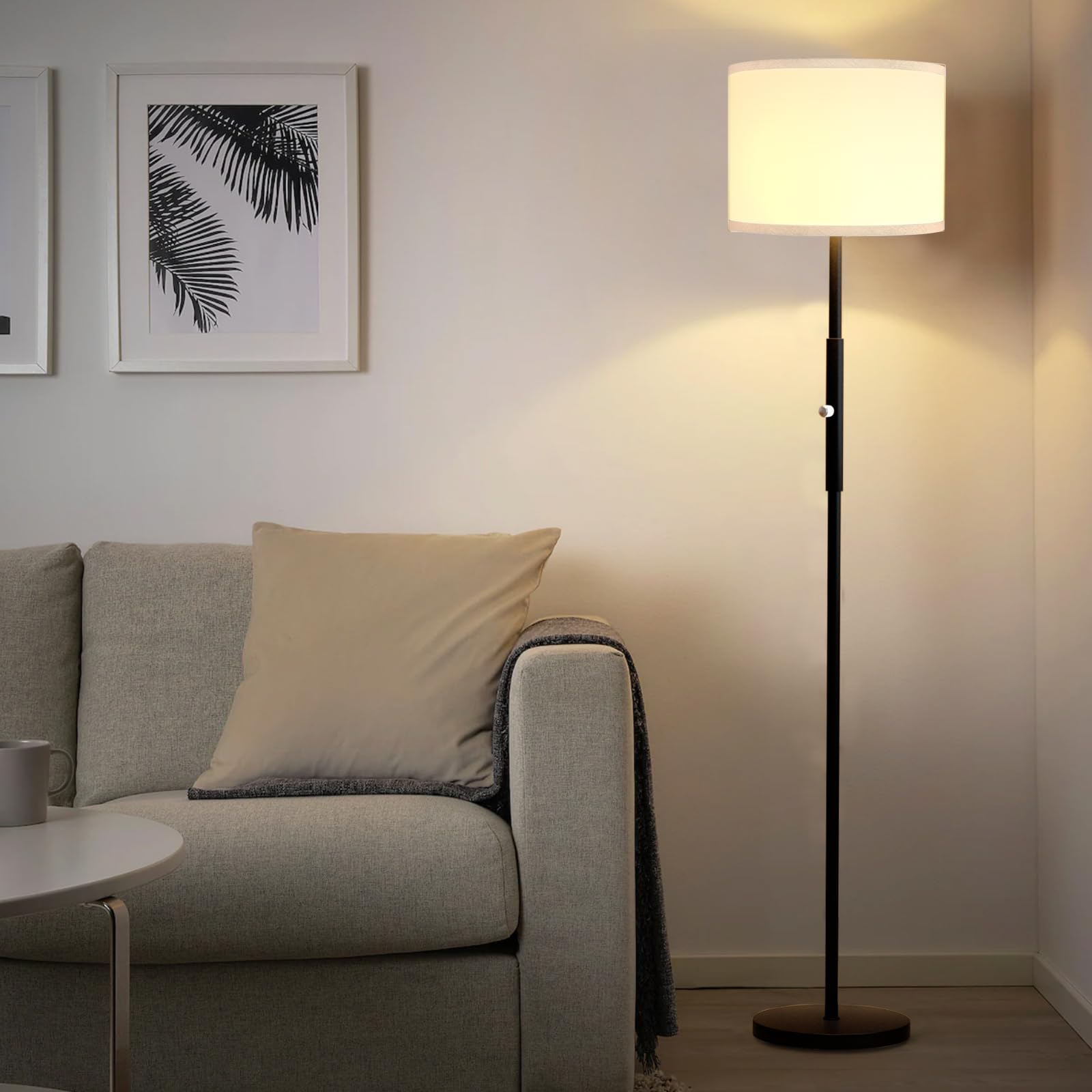 PARTPHONER Floor Lamp for Living Room Bedroom with Lampshade Stencil, 65â€™â€™ Modern Tall Lamp Simple Design Standing Lamps for Kids Room Home Office Reading