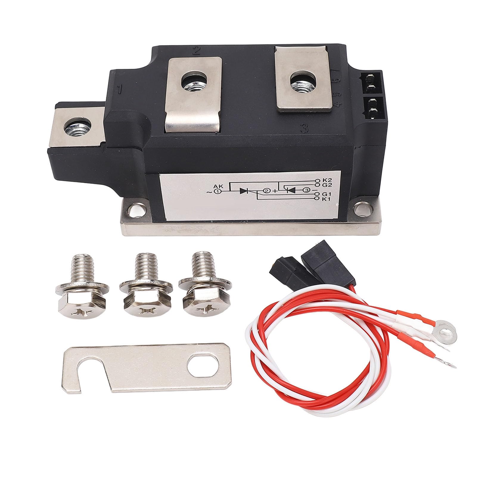 Modulo triac, alloggiamento in PC, modulo di alimentazione a tiristore bidirezionale da 1600 V, raddrizzatore a controllo di silicio con base in rame e piastra di collegamento per (JLTTAAA0N16KOV)