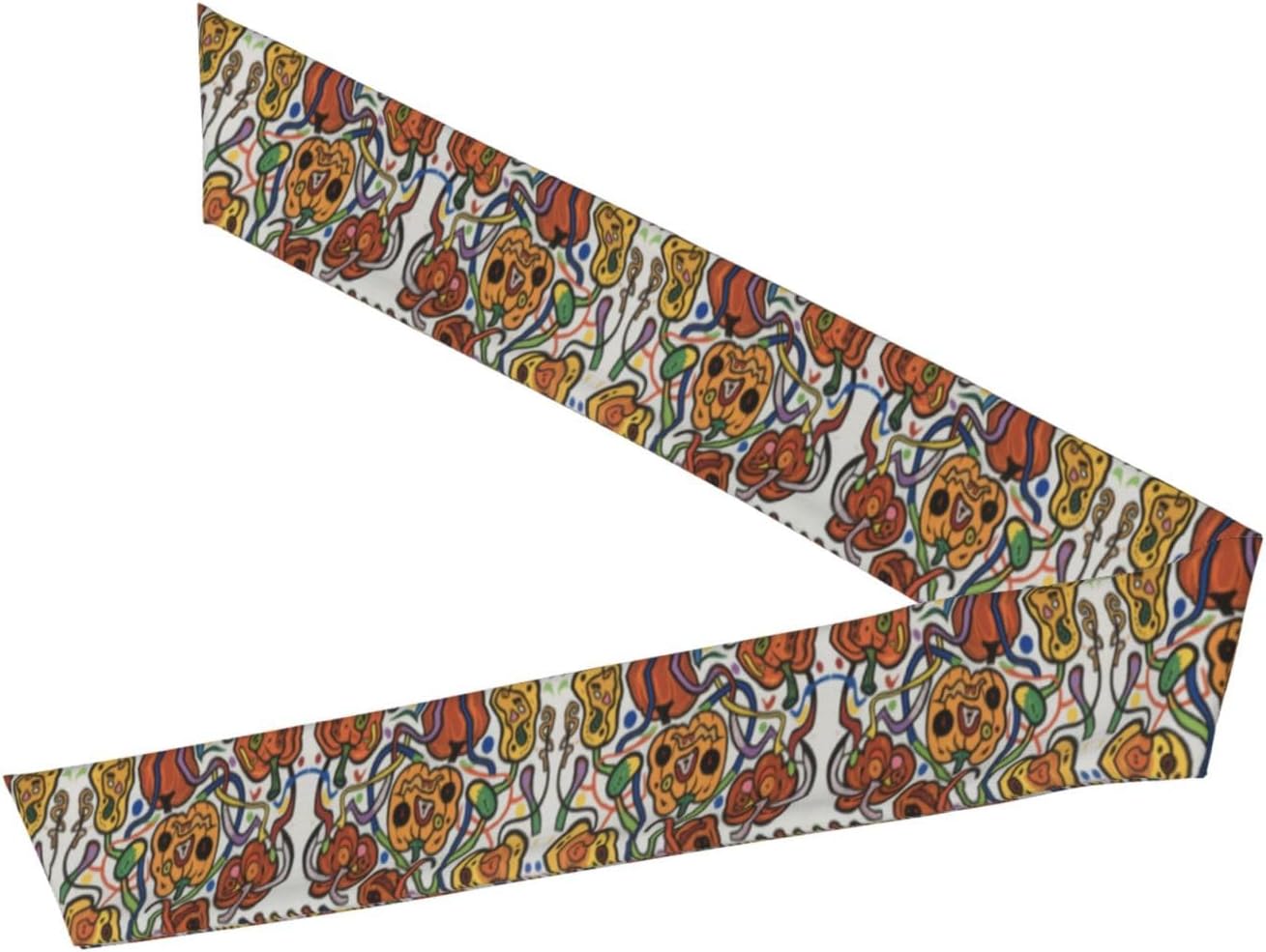 Tie Headband Men Women, Pumpkaleid Print Sports Sweatband | Adjustable Tie-Back, Moisture Wicking. For Running Yoga Tennis Basketball Cycling Workout, Pumpkaleid Pattern