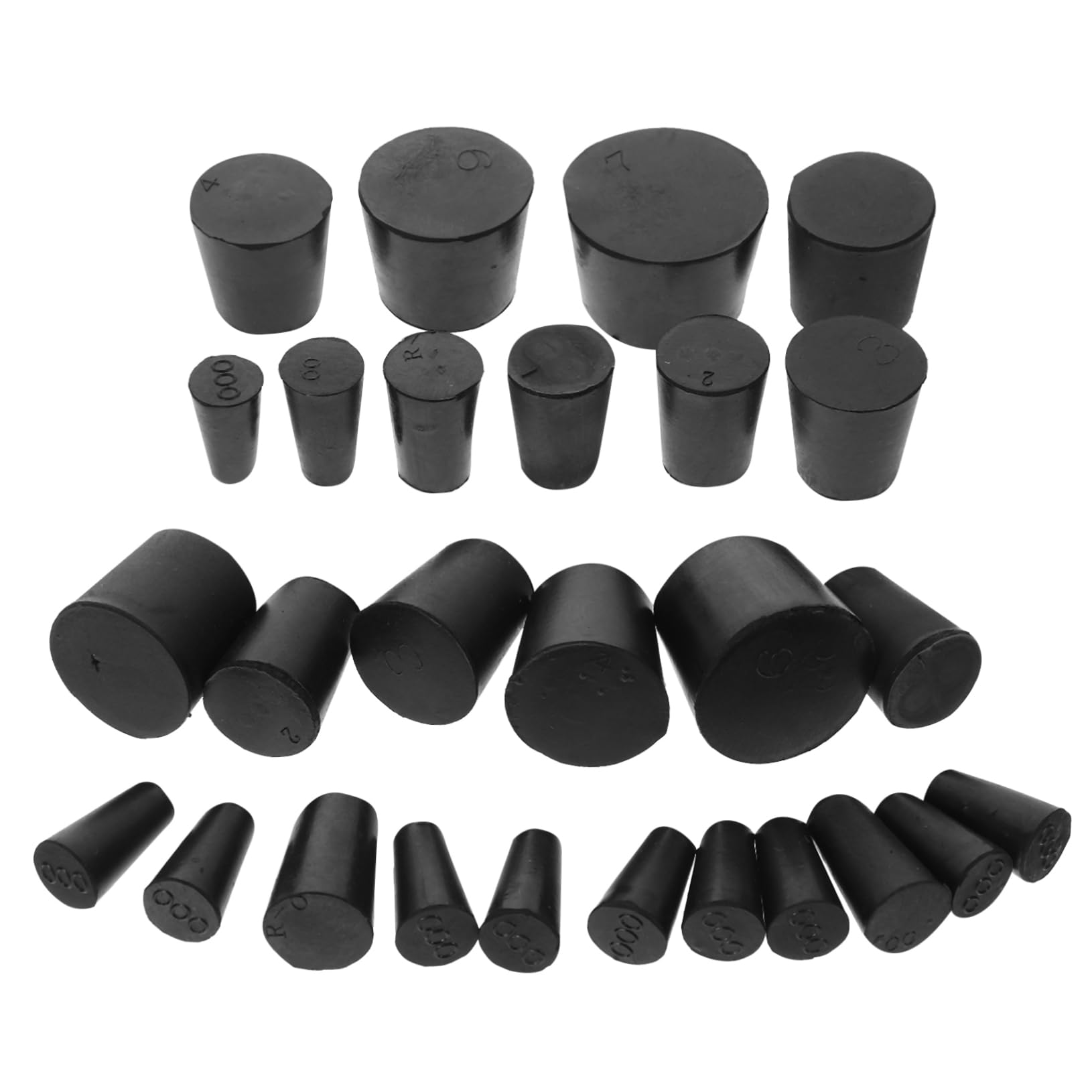 OUNONA 81piezas Tapones De Goma Tapered Para Laboratorio Tapones De Sellado De Goma Variedad Para Equipos De Experimentos