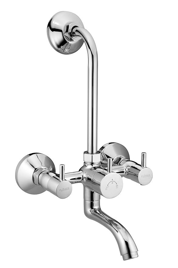 AGMECO Brass Matreia Wall Mixer 2 in1 (Shower Arr. With Bend Pipe or Crutch) with Legs & Wall Flange Size - 15mm