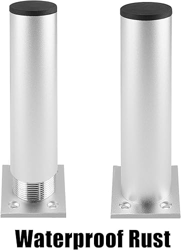 Miniatura 4 de Kyuionty Juego de 4 patas para muebles de 6 pulgadas, patas ajustables de aleación de aluminio, patas redondas de metal para sofá, patas ajustables