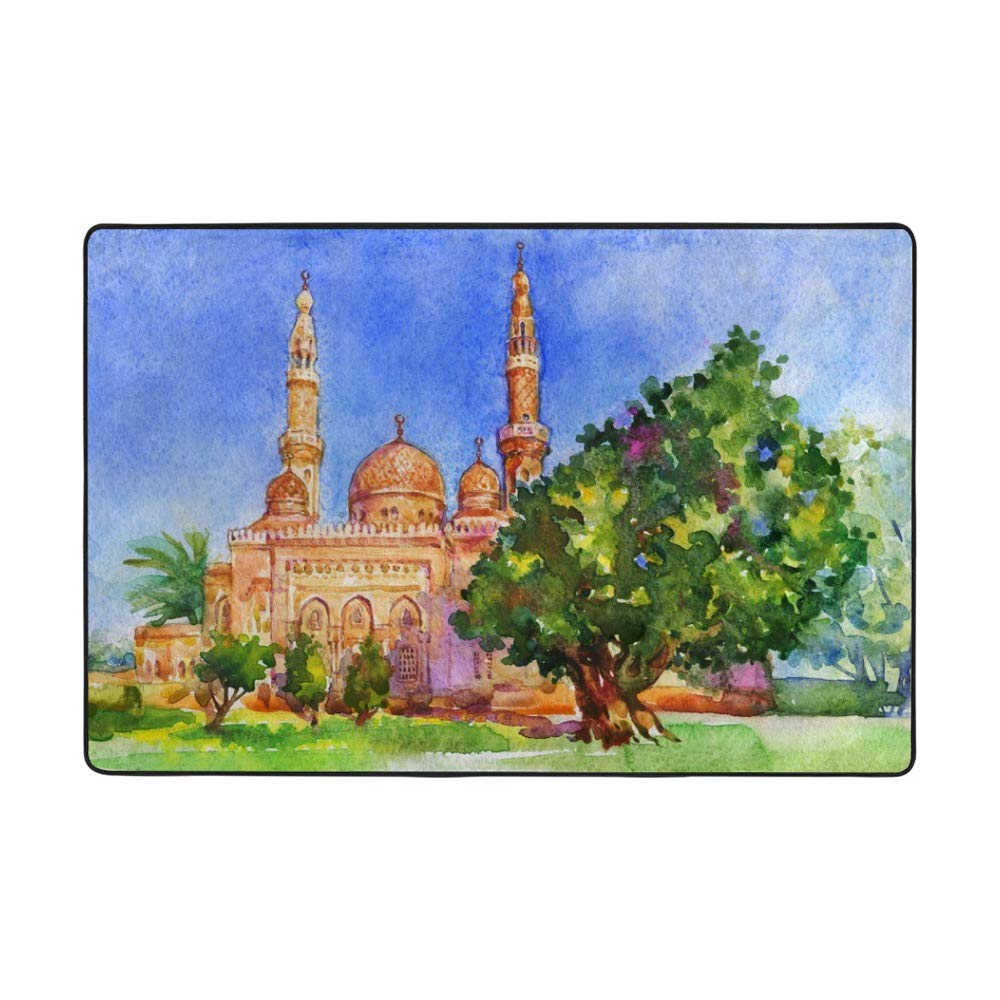 Tapis aquarelle velours corail épais qui ne perd pas ses poils pour votre séjour
