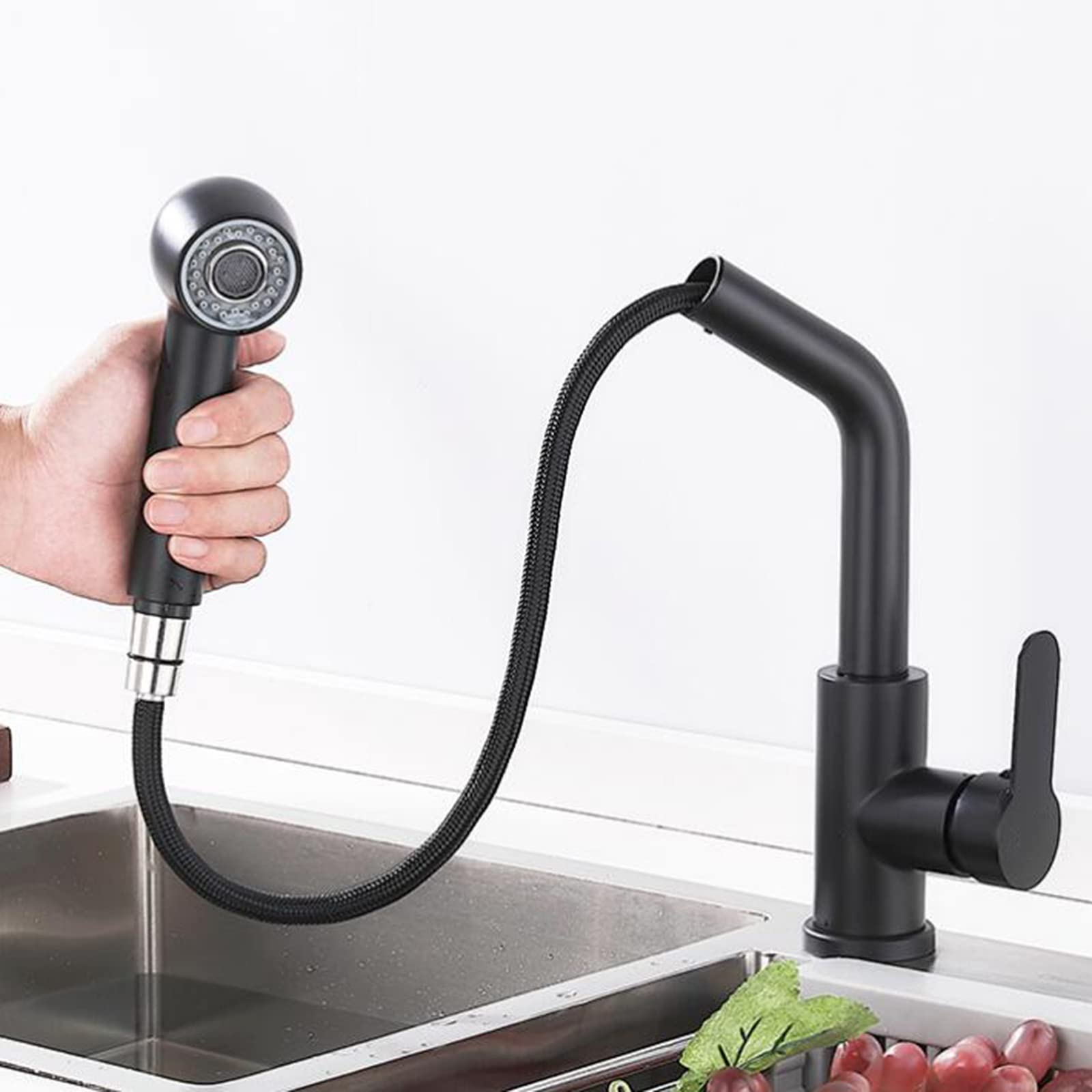 Grifo de Cocina extraíble, Monomando de Acero Inoxidable para Agua fría y Caliente, Grifo de Fregadero con caño Giratorio, Multifuncional para cocinas Modernas.